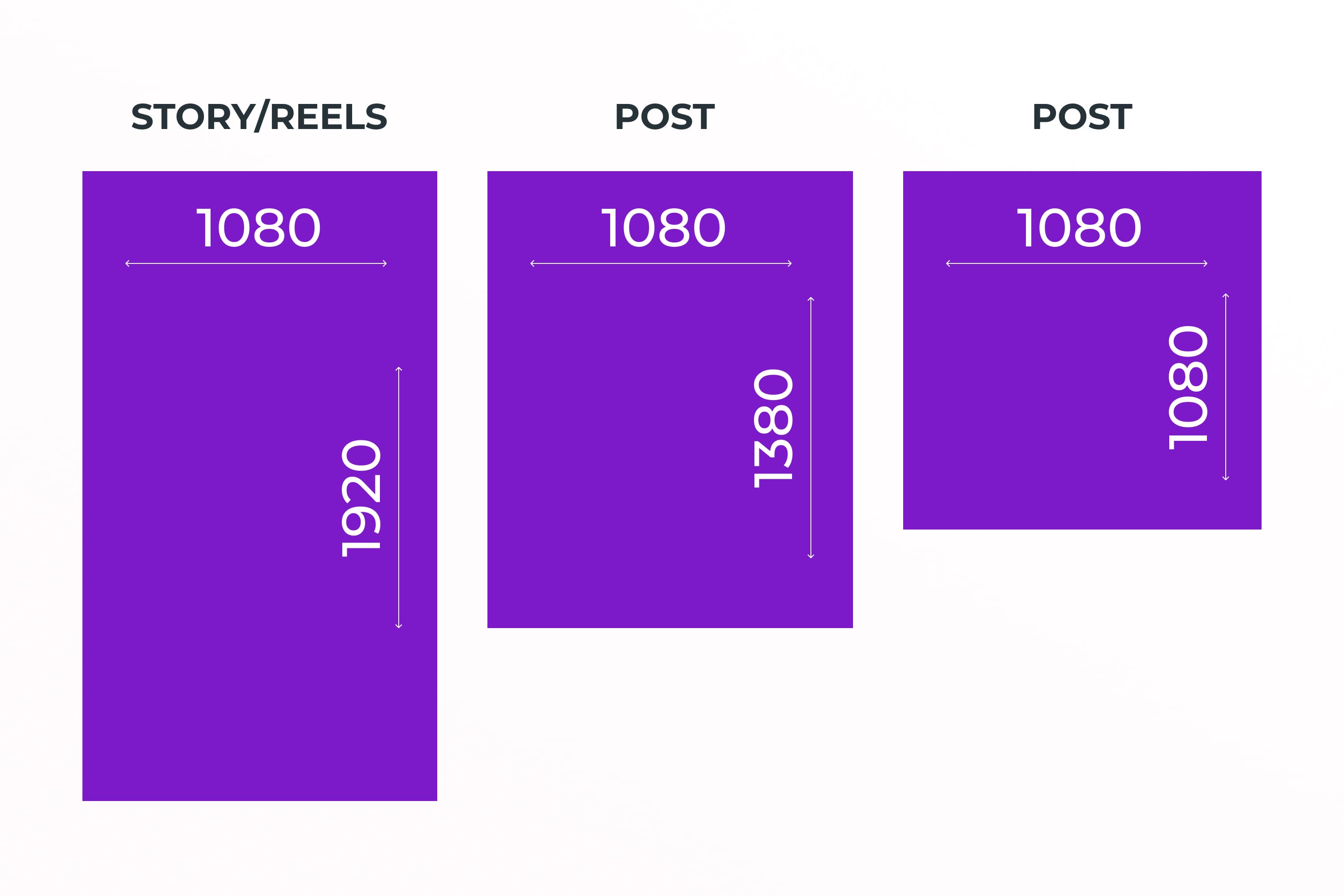 Dimensions of standard social media banner size for stories and reels.