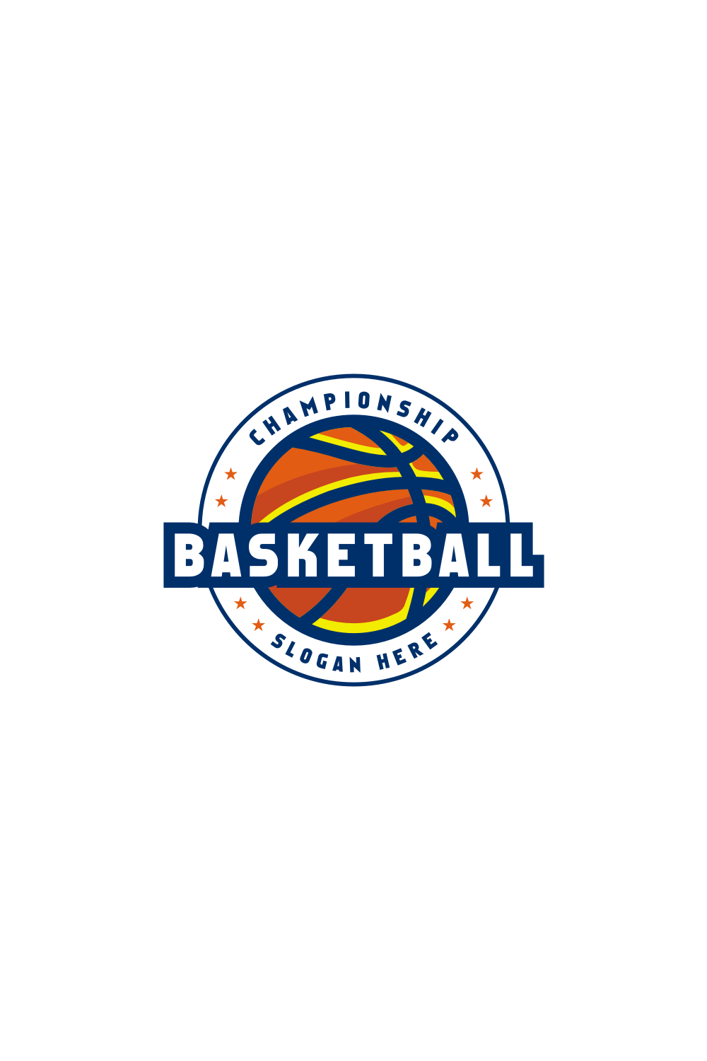 Pinterest image with Basketball Logo Emblem Vector Design.