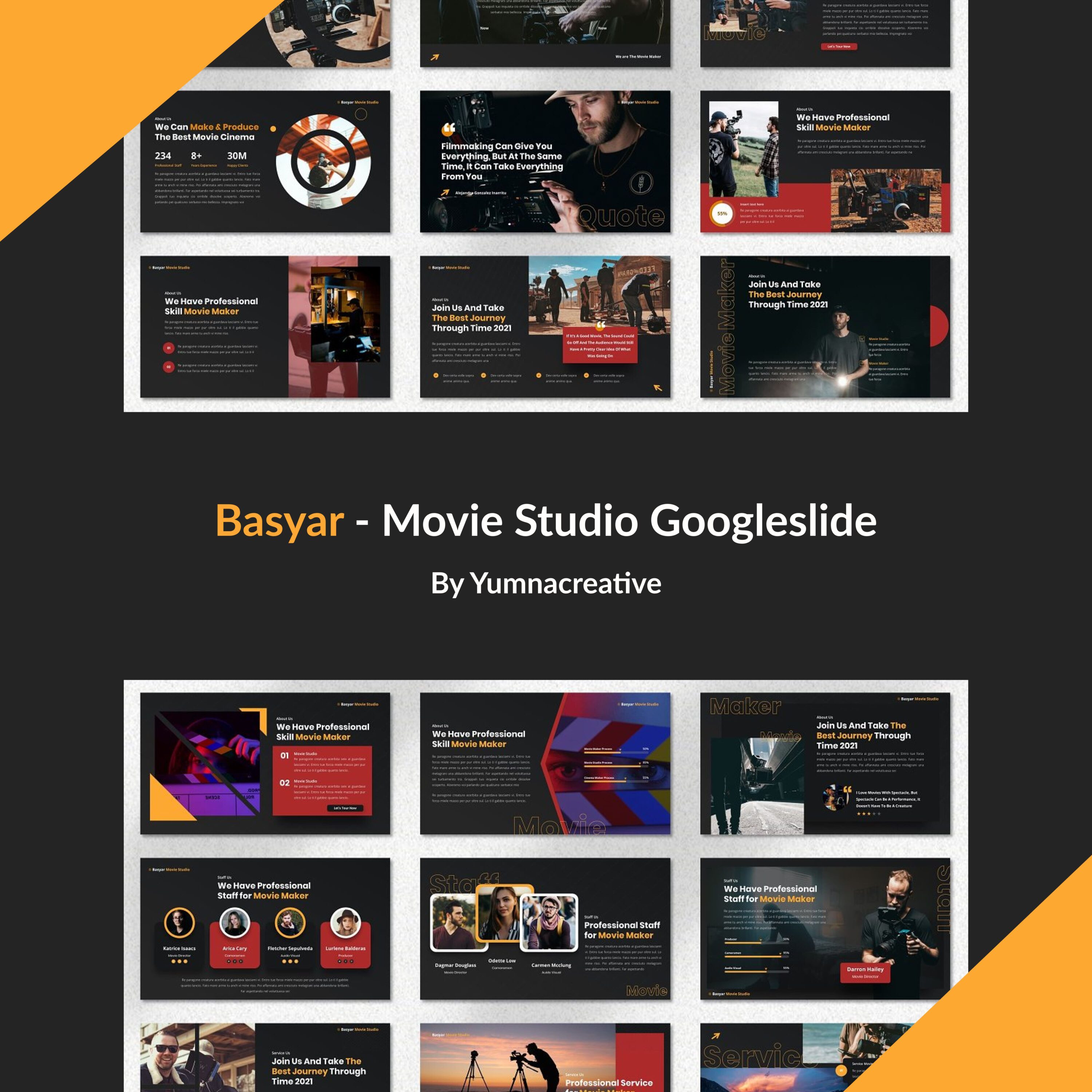 Basyar movie studio googleslide - main image preview.