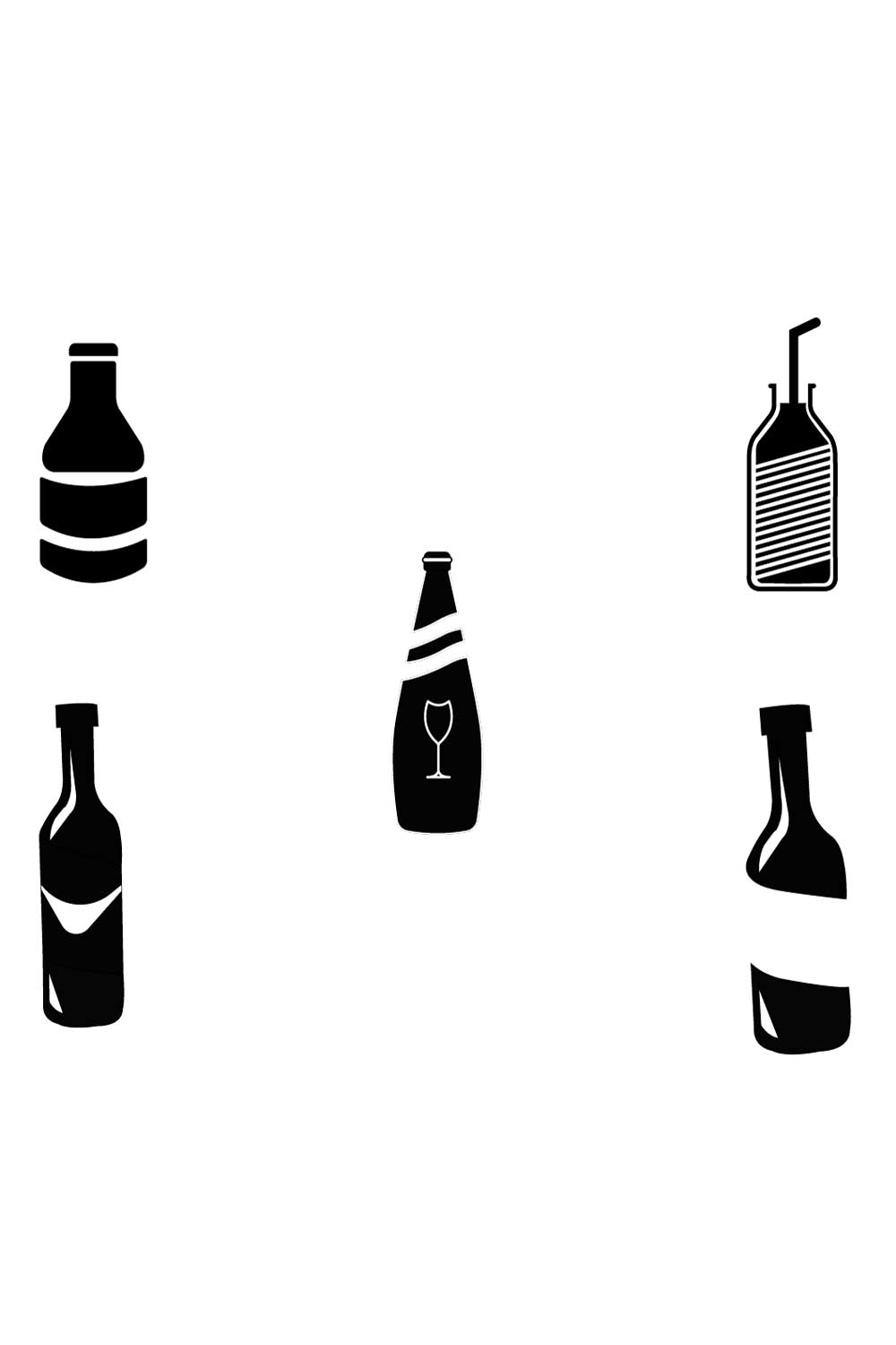 5 Bottle Icons Bundle pinterest image.