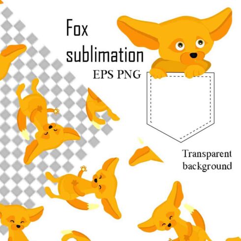 Fox Clipart PNG, EPS for Fox Sublimation Pattern cover image.