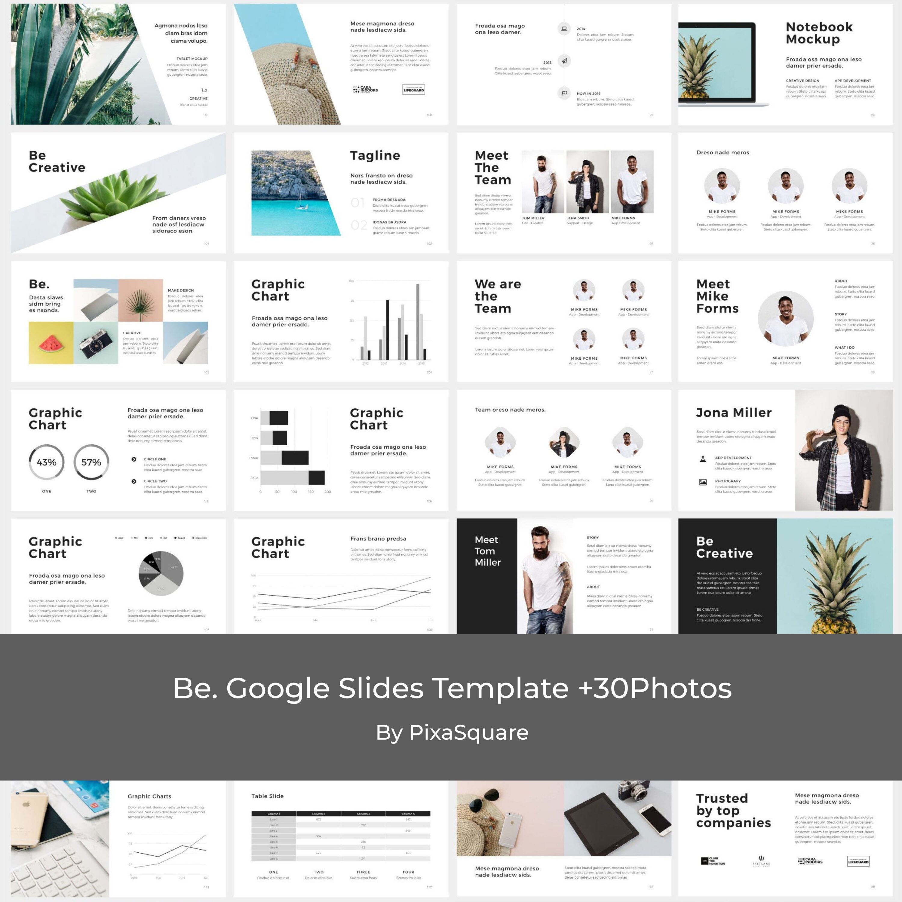 Be. Google Slides Template +30Photos.