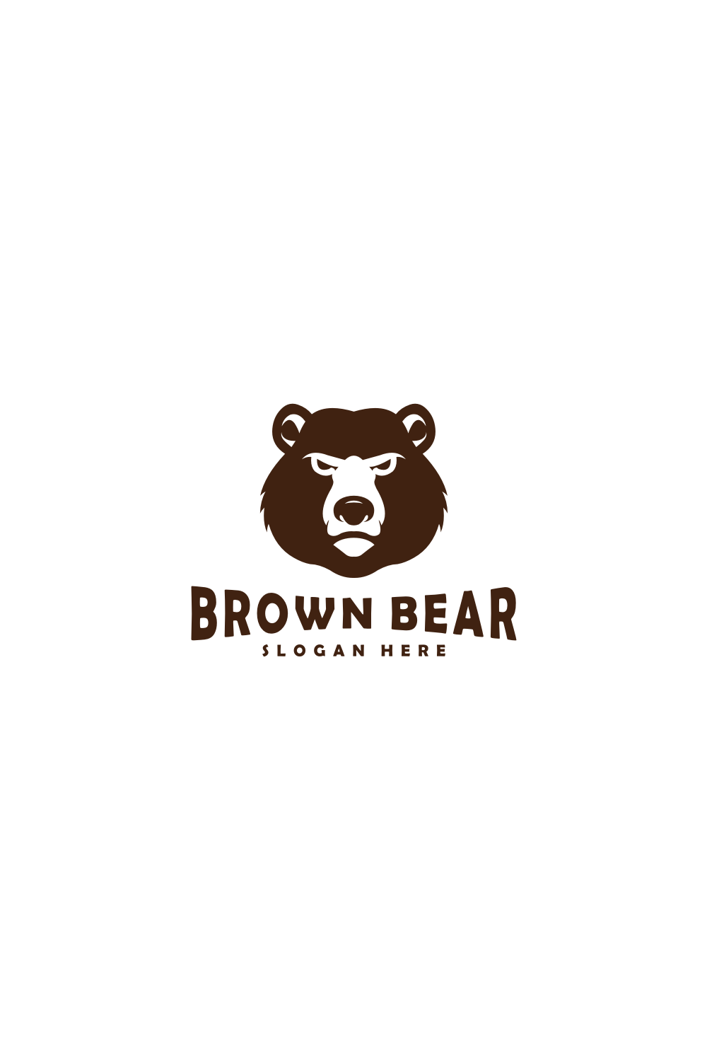 Brown Bear Head Mascot Logo Vector Designs pinterest image.