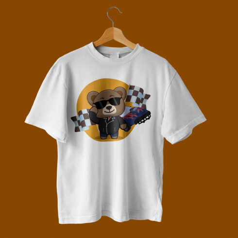Awesome Bear with Sunglasses T-shirt Design main cover.