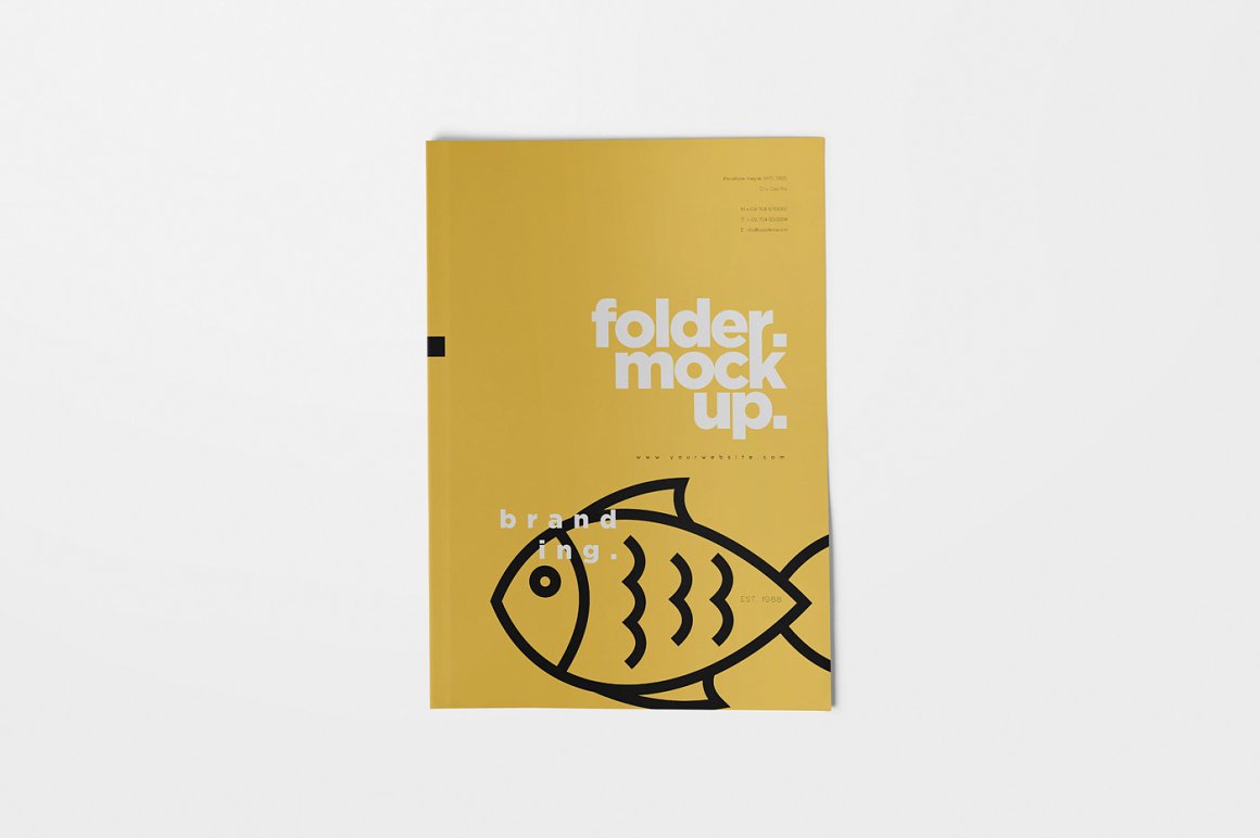 Lovely image of a folder in bright color with a fish.