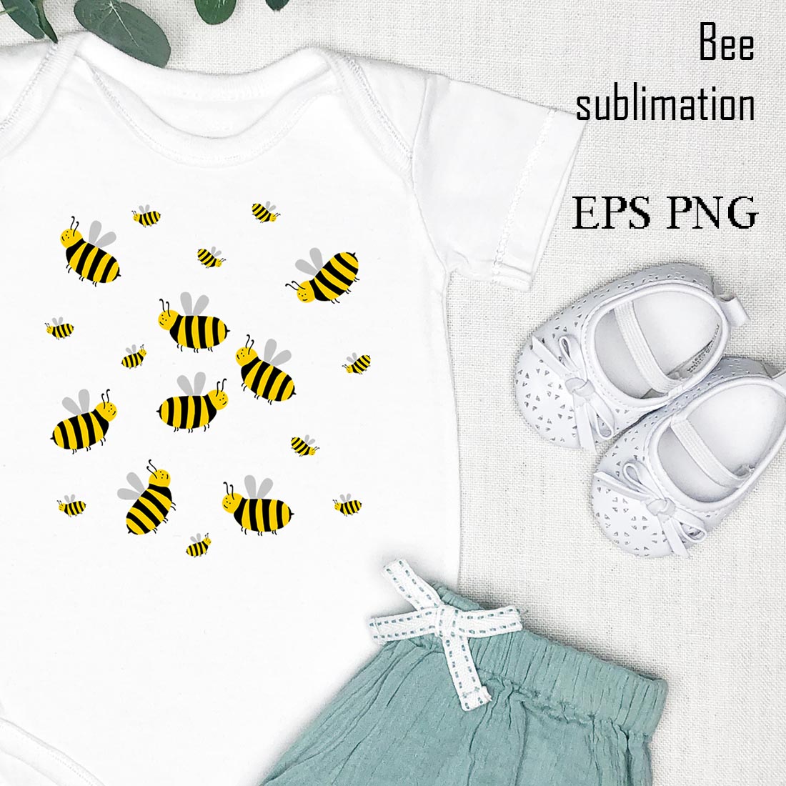 Bee Clipart PNG, EPS for Bee Sublimation facebook image.
