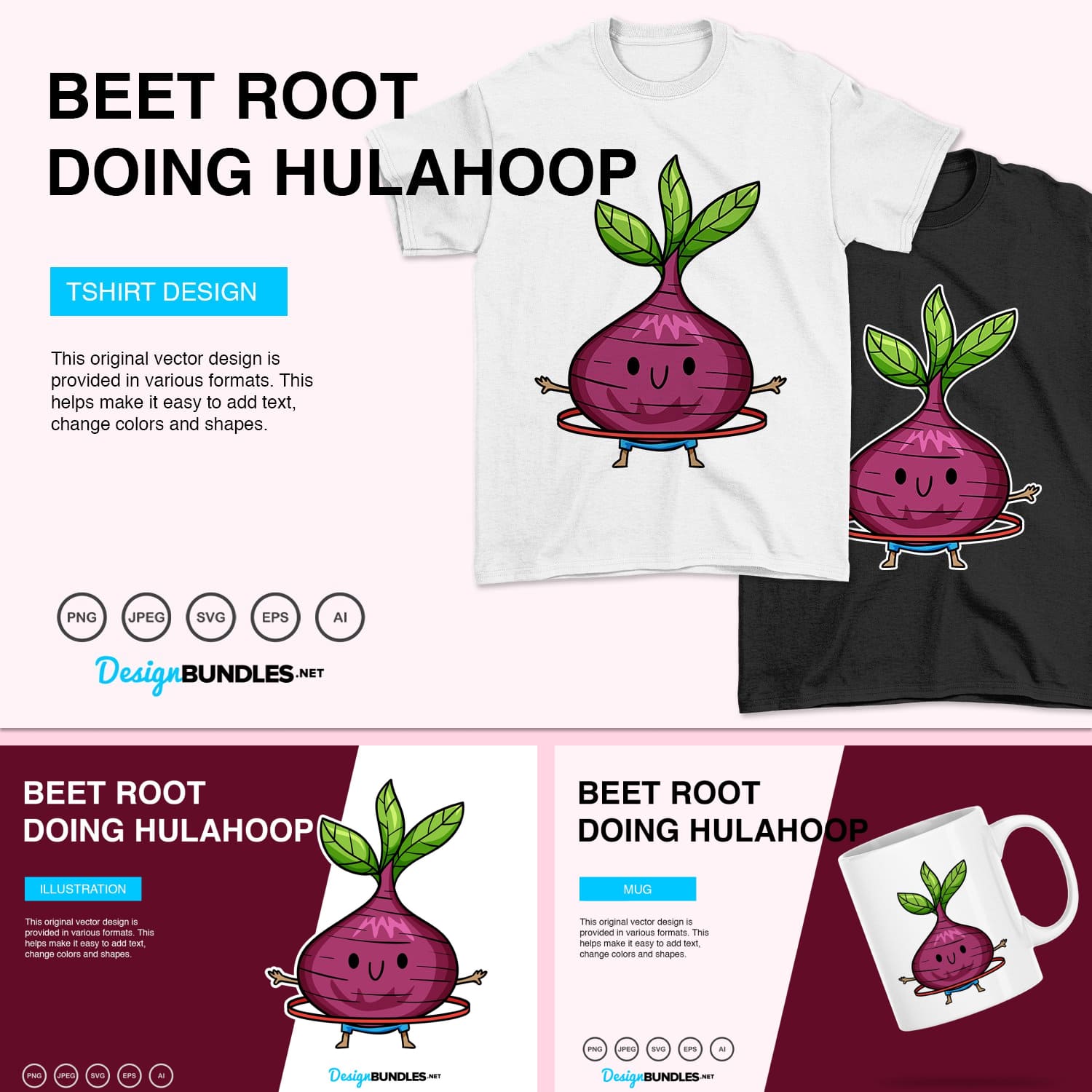 Beet Root Doing Hula Hoop Vector Illustration cover.