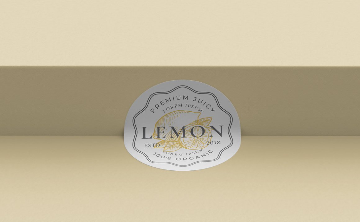 Image with wonderful bend sticker with a picture of a lemon.