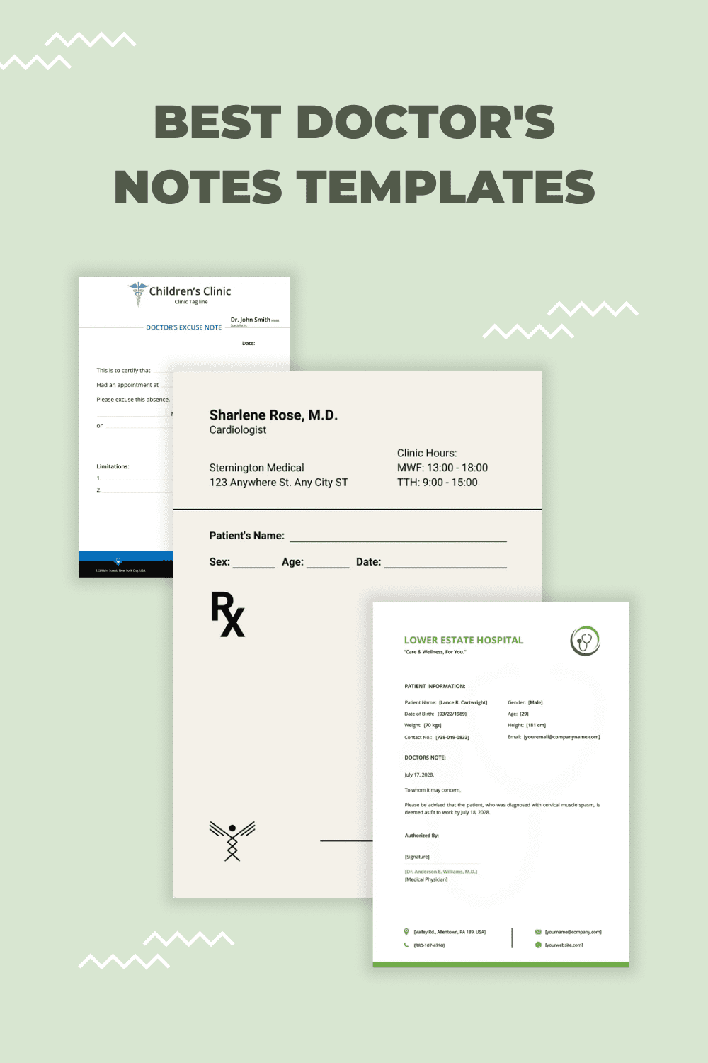 best doctor s notes templates pinterest 678