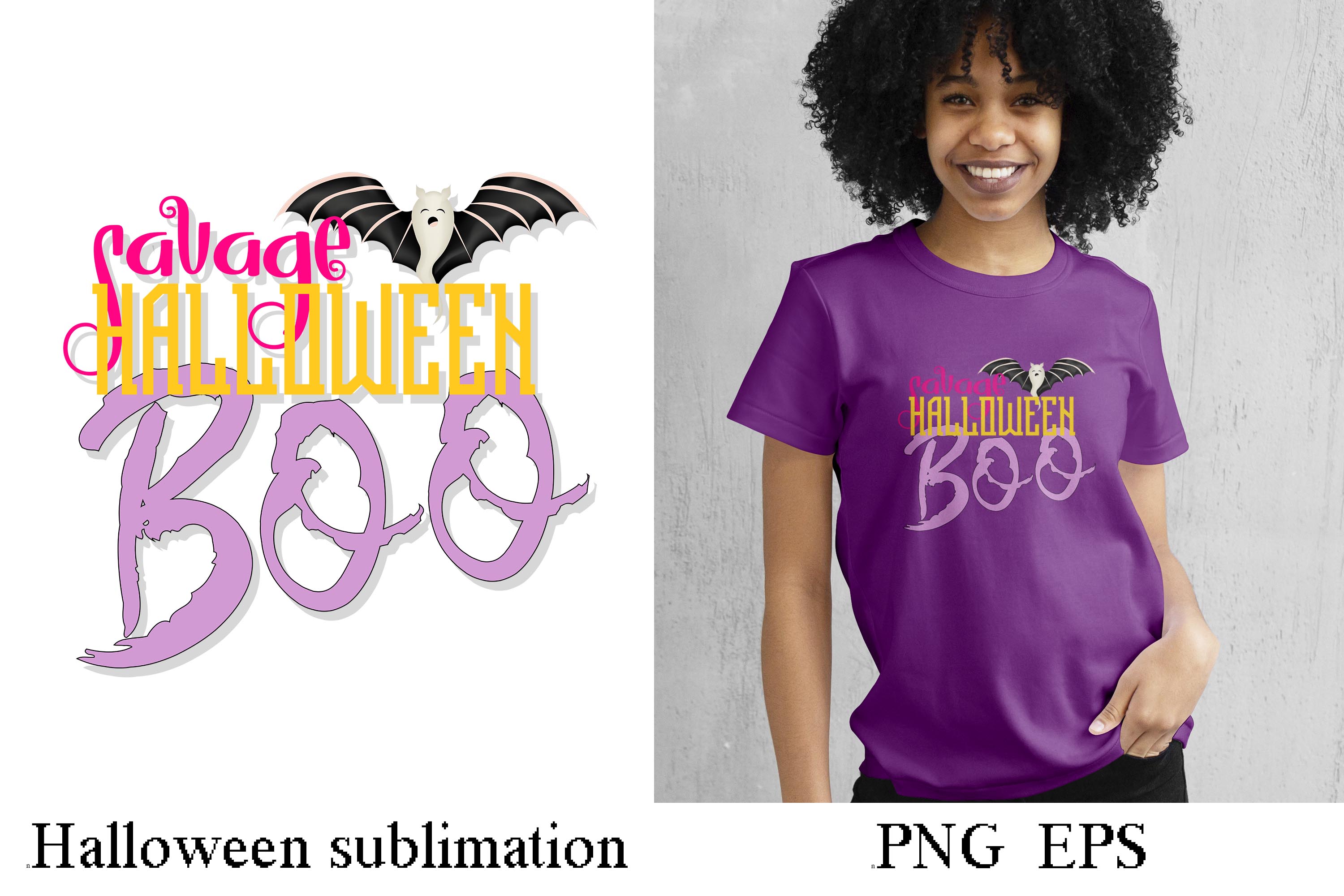 Halloween Clipart PNG, EPS Savage Halloween Sublimation facebook image.