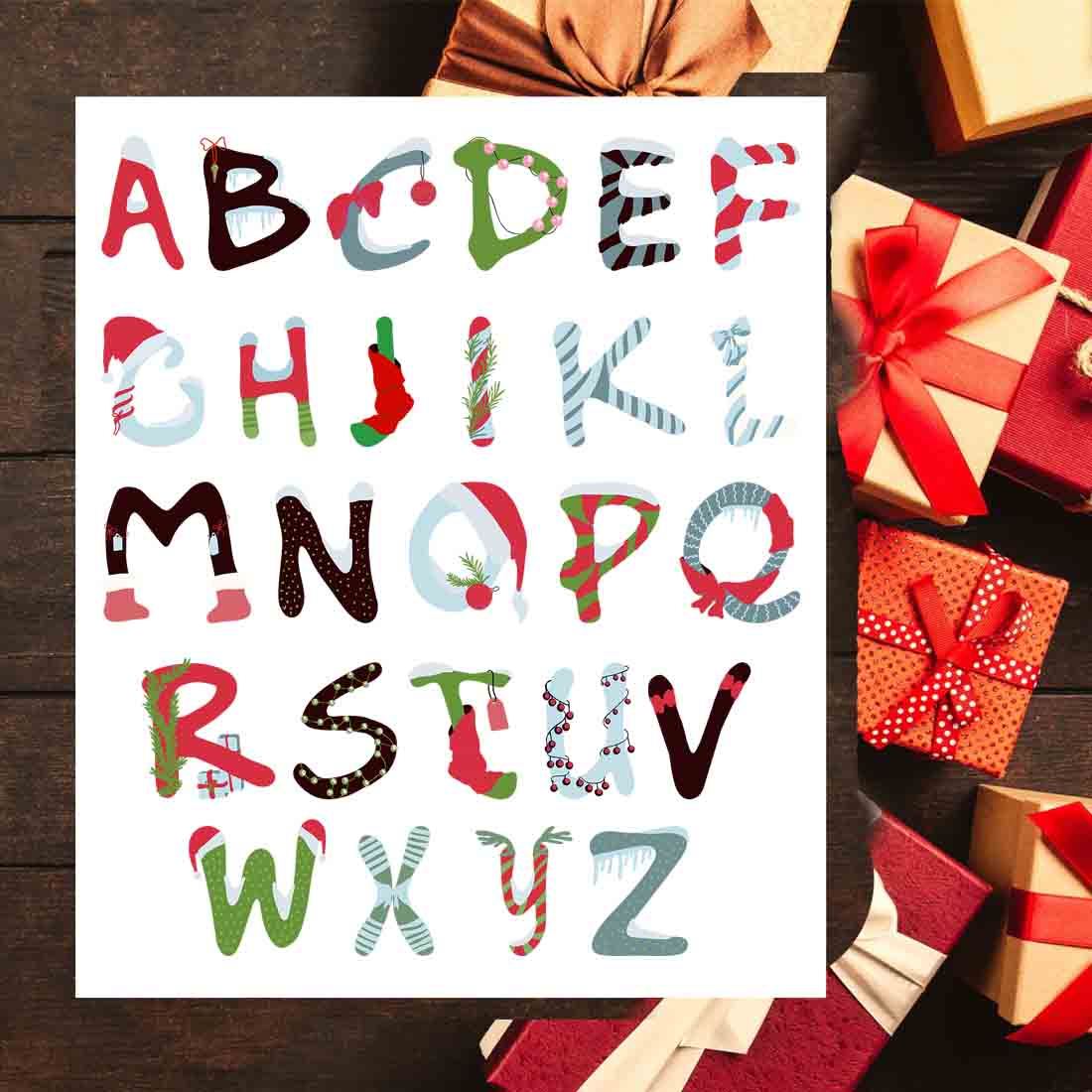 Christmas Alphabet PNG, Saint Nicholas Font preview image.