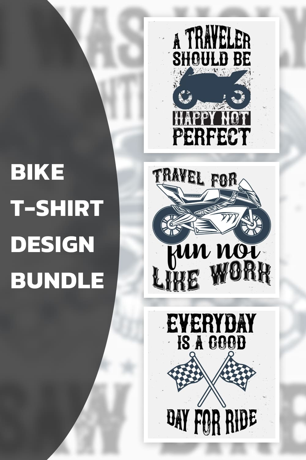 Bike T-Shirt Design Bundle - Pinterest.