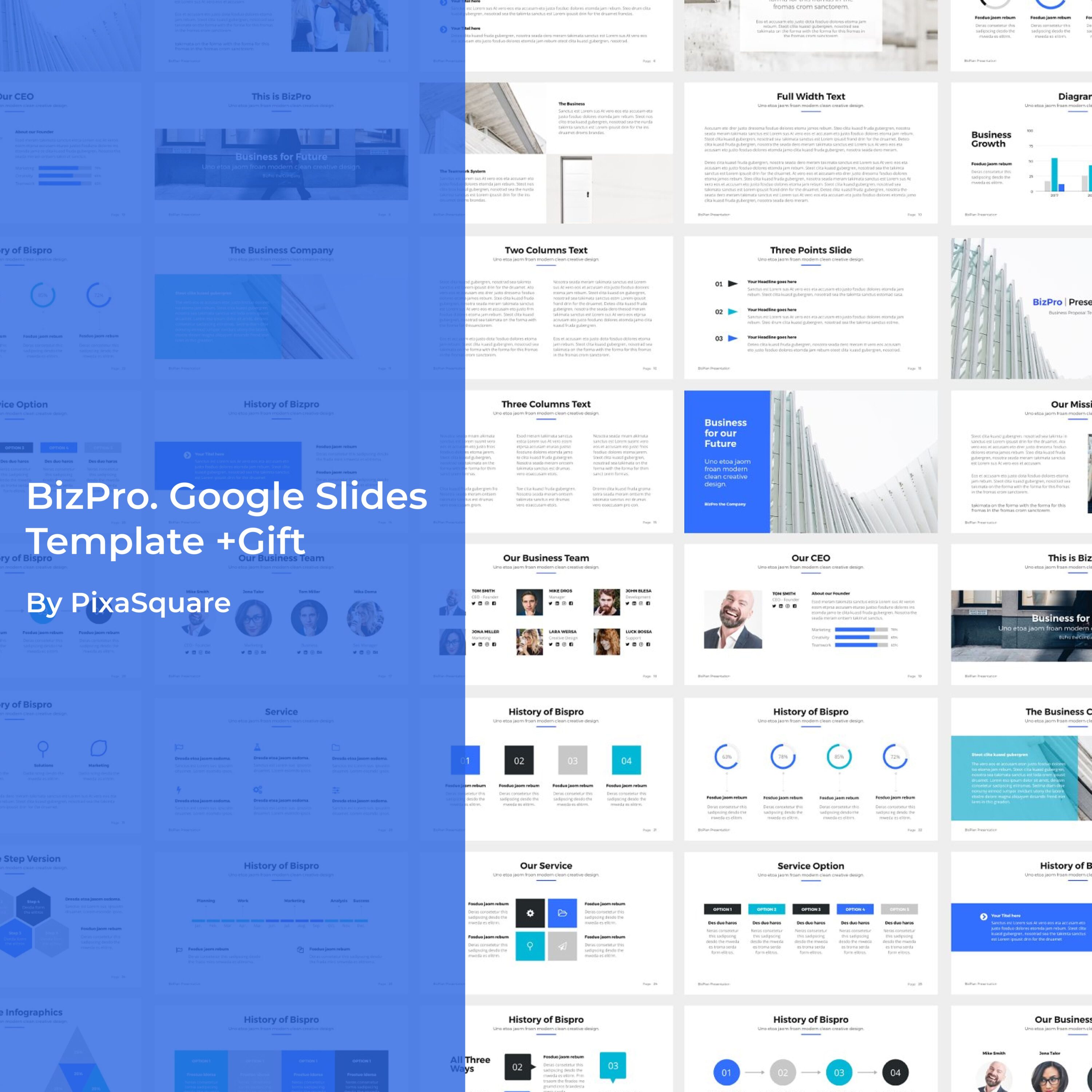 BizPro. Google Slides Template +Gift cover.