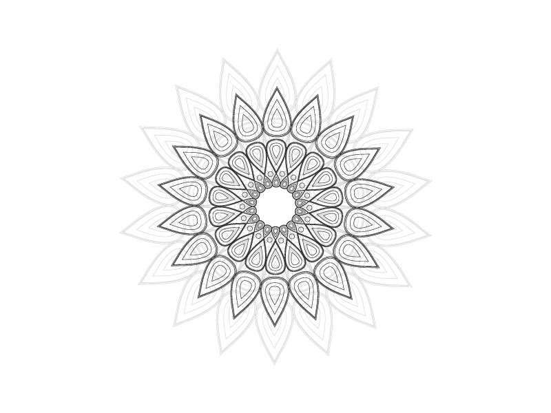 5 Black and White Mandala Design illustration.