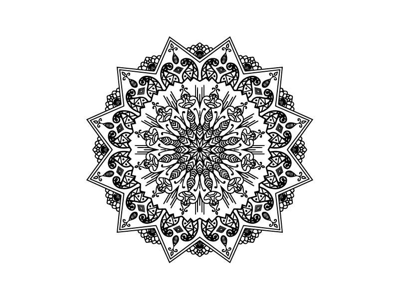 5 Black and White Mandala Design collection.