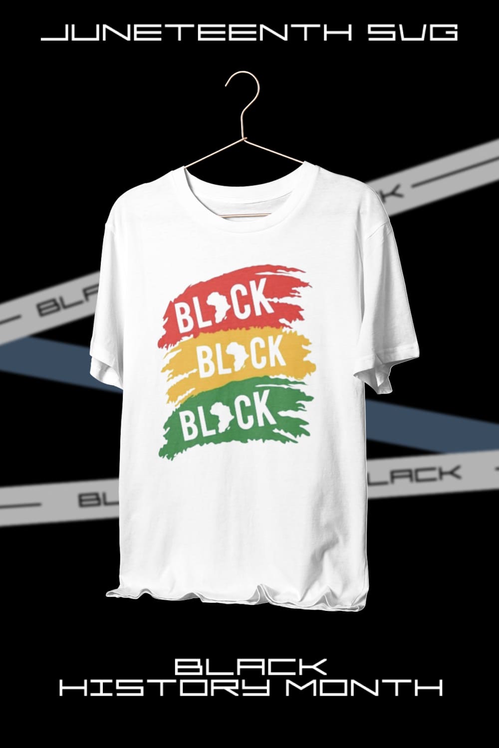 White T-shirt with colorful african print.