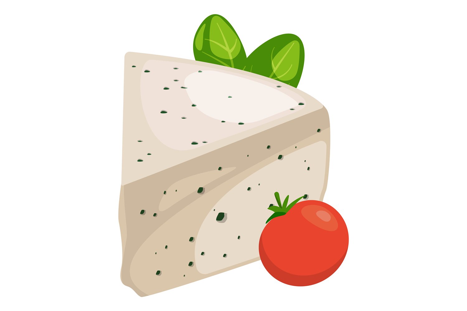 Beautiful image of Rockfort cheese and tomato.