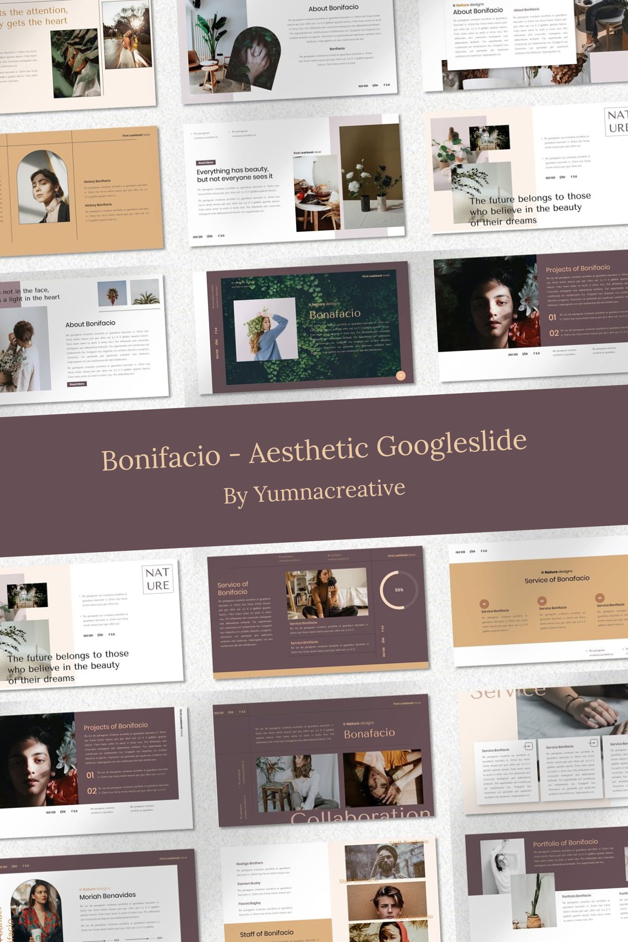 Bonifacio Aesthetic Google Slide - pinterest image preview.
