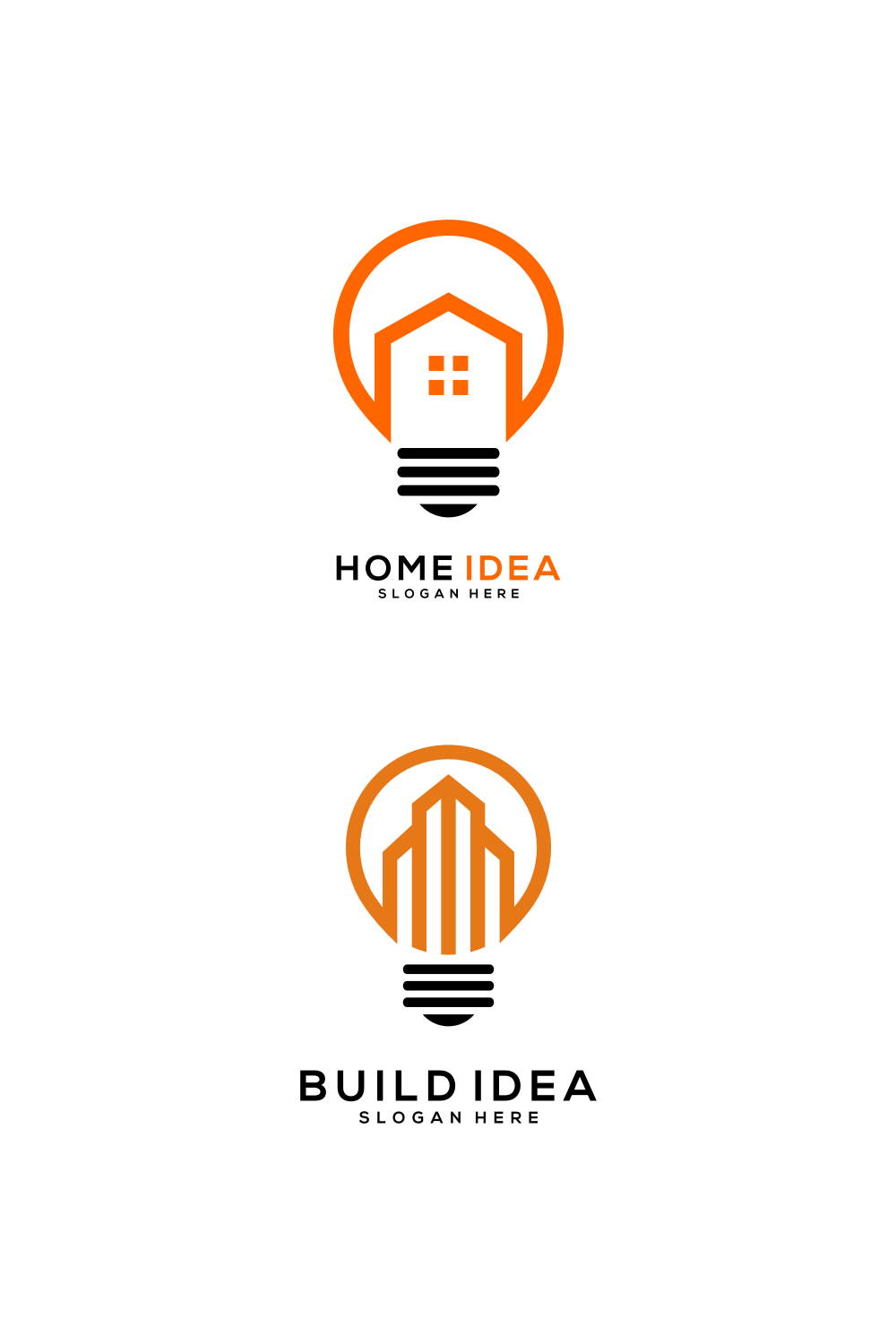 Real Estate Bulb Logo Vector Design pinterest image.