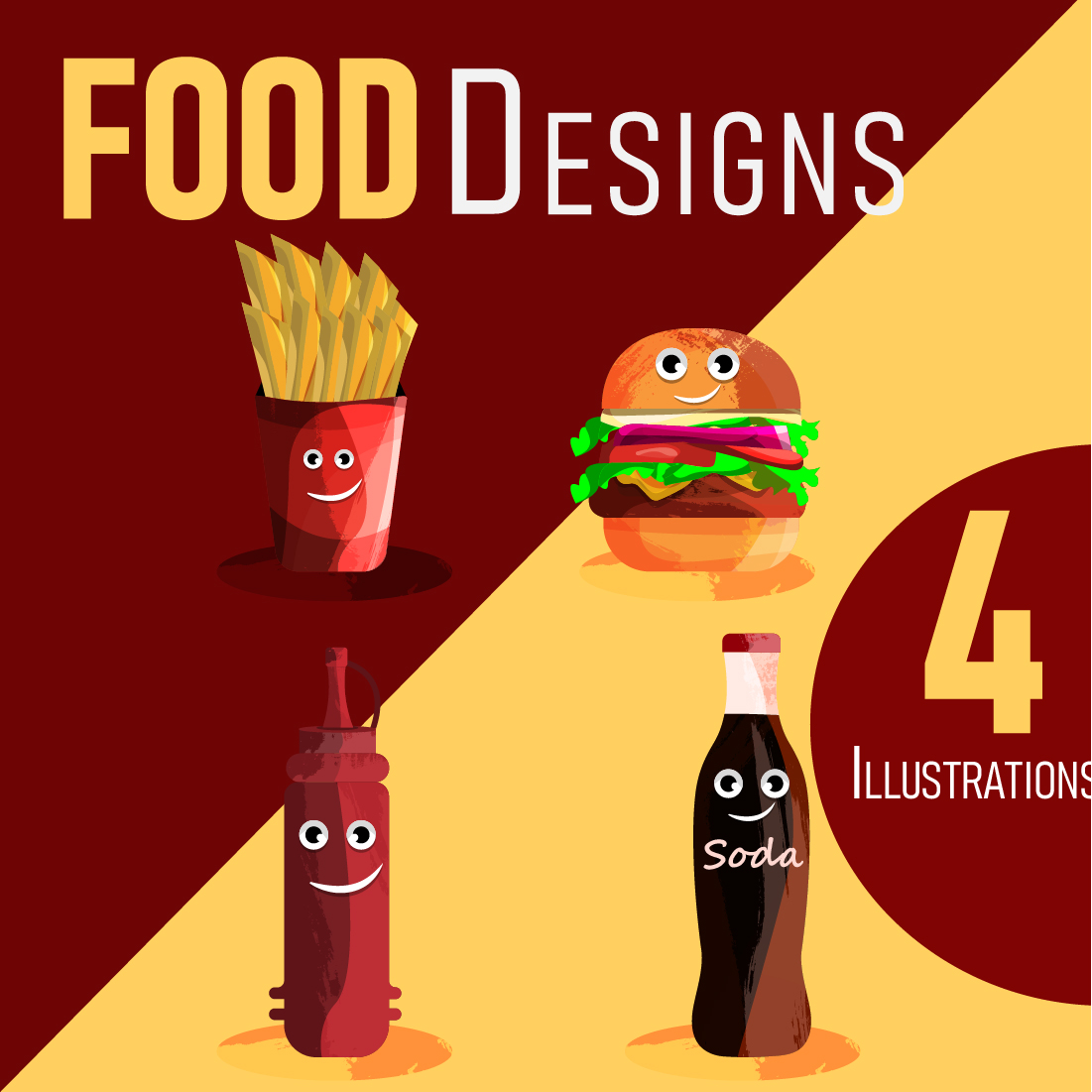 Fast Food Illustrations cover image.