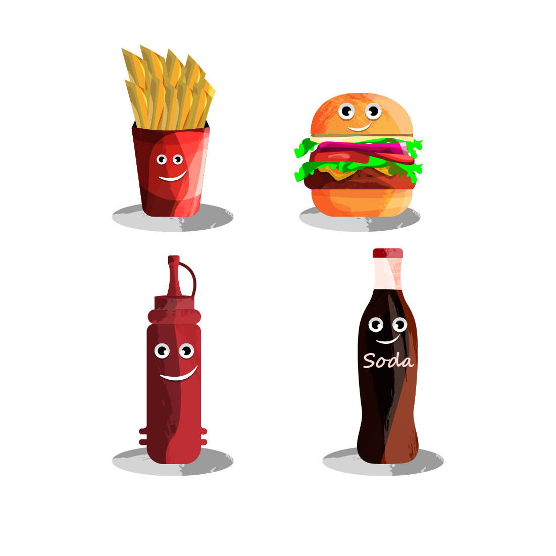 Fast Food Illustrations for restaurants.