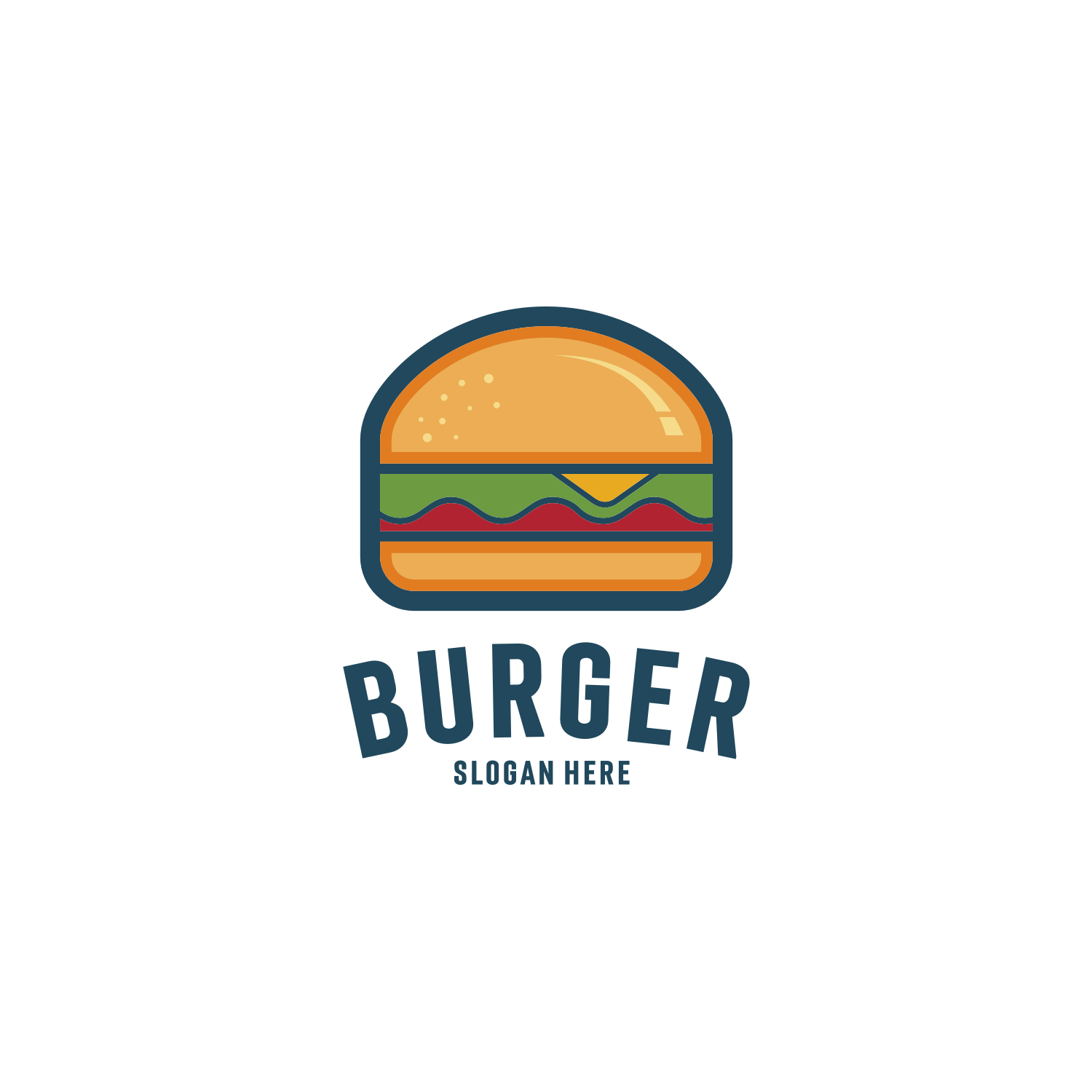 Burger Abstract Outline Vector Logo Template