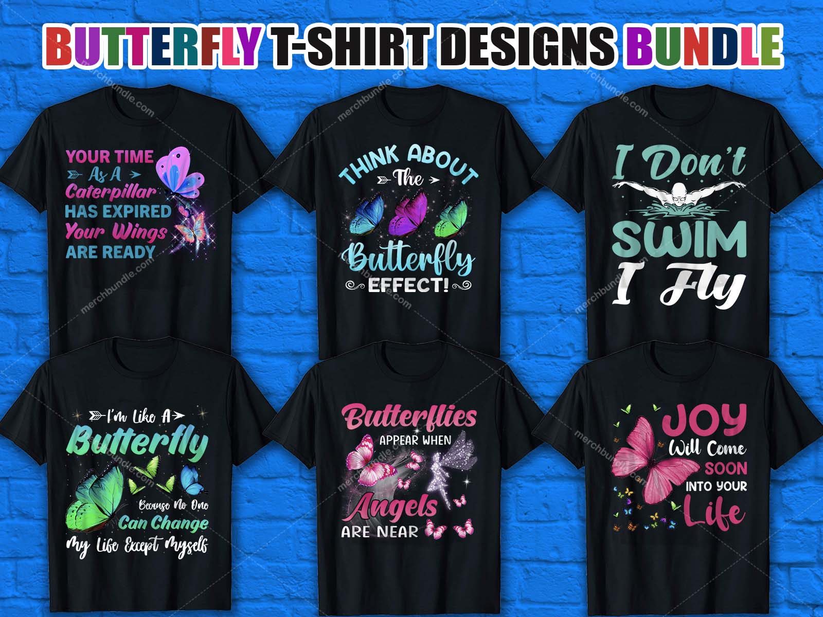 T-Shirt Butterfly Design Bundle Preview image.