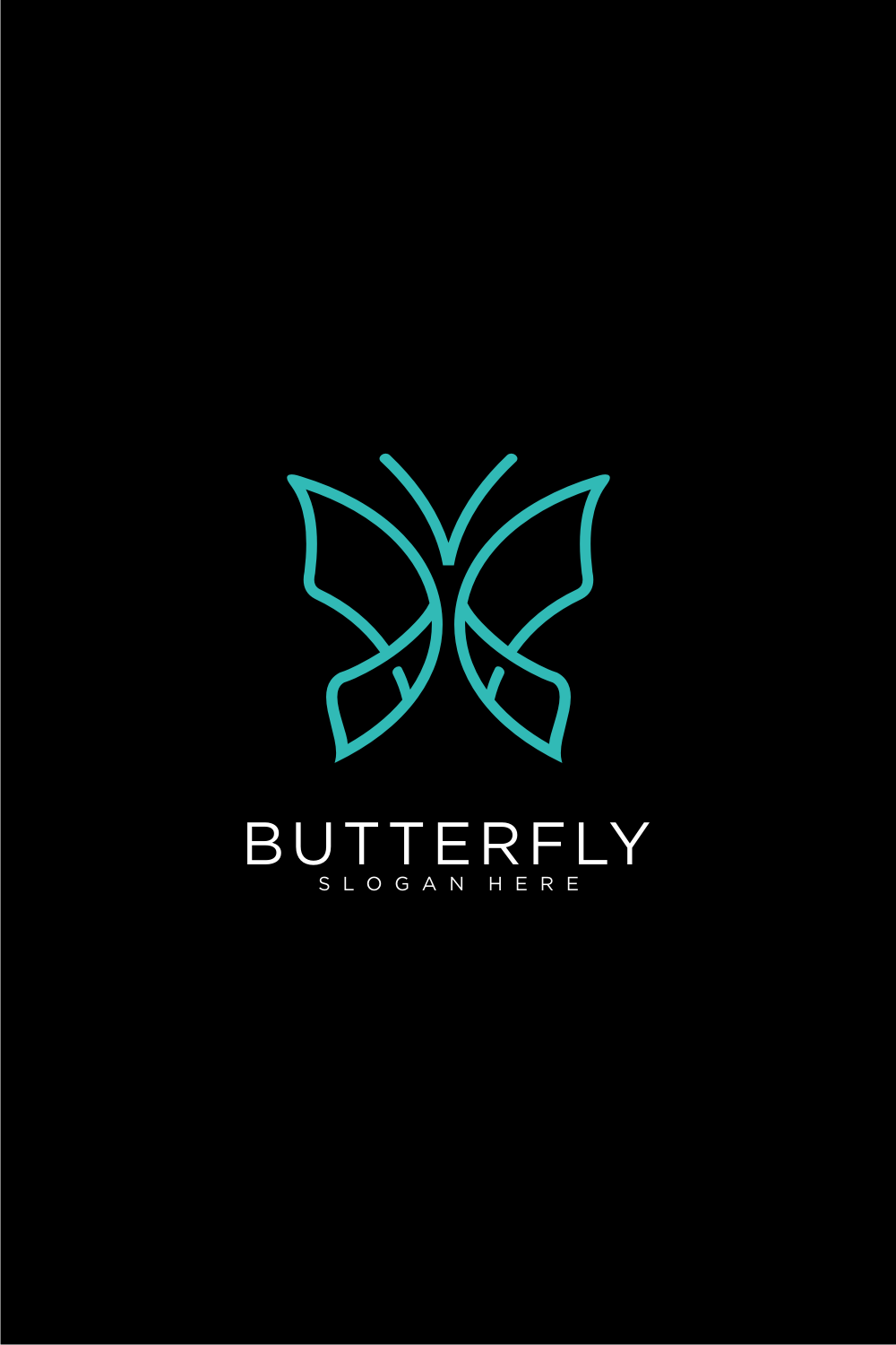 Butterfly Animal Logo Design Vector pinterest image.