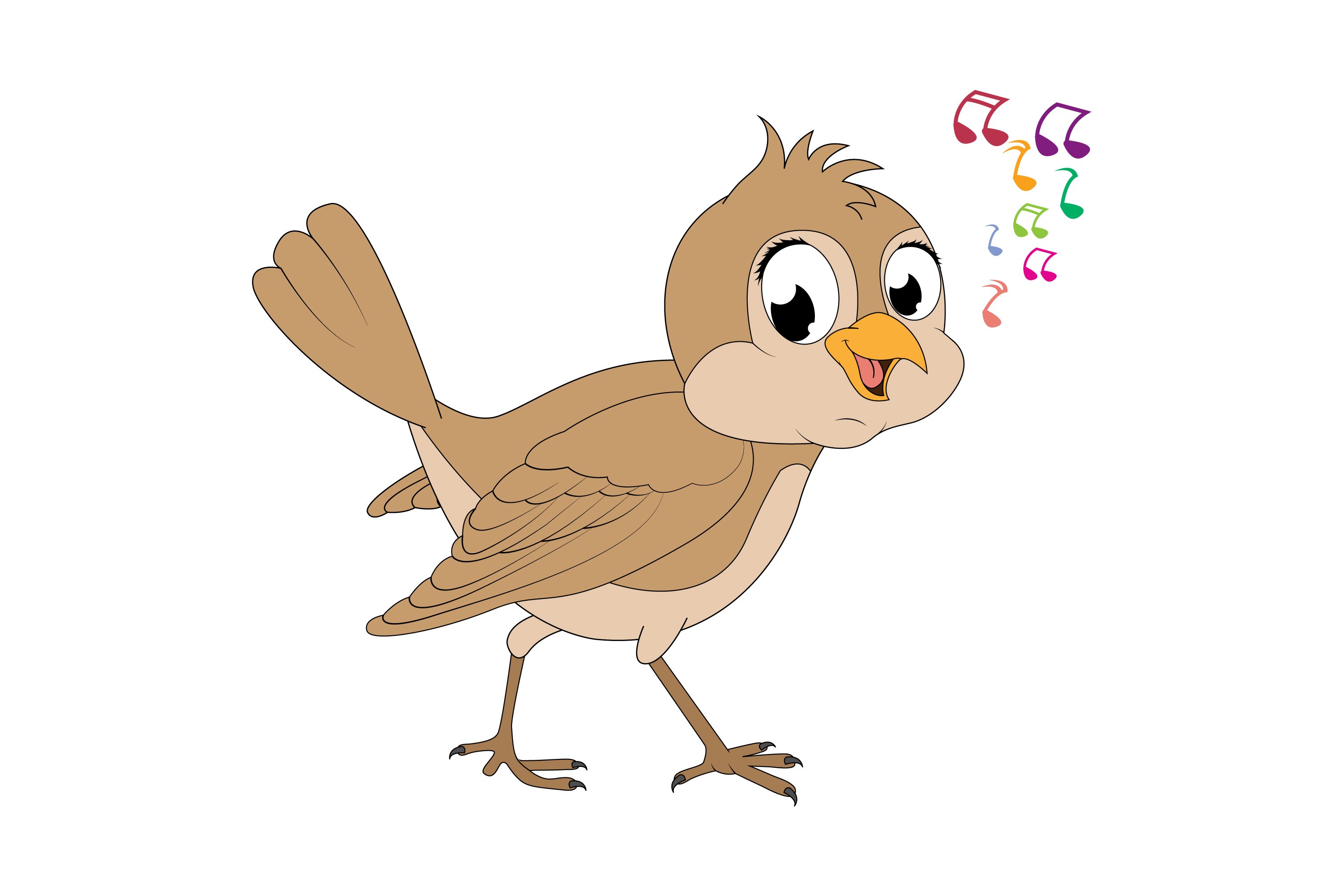 So cute and funny singing bird.