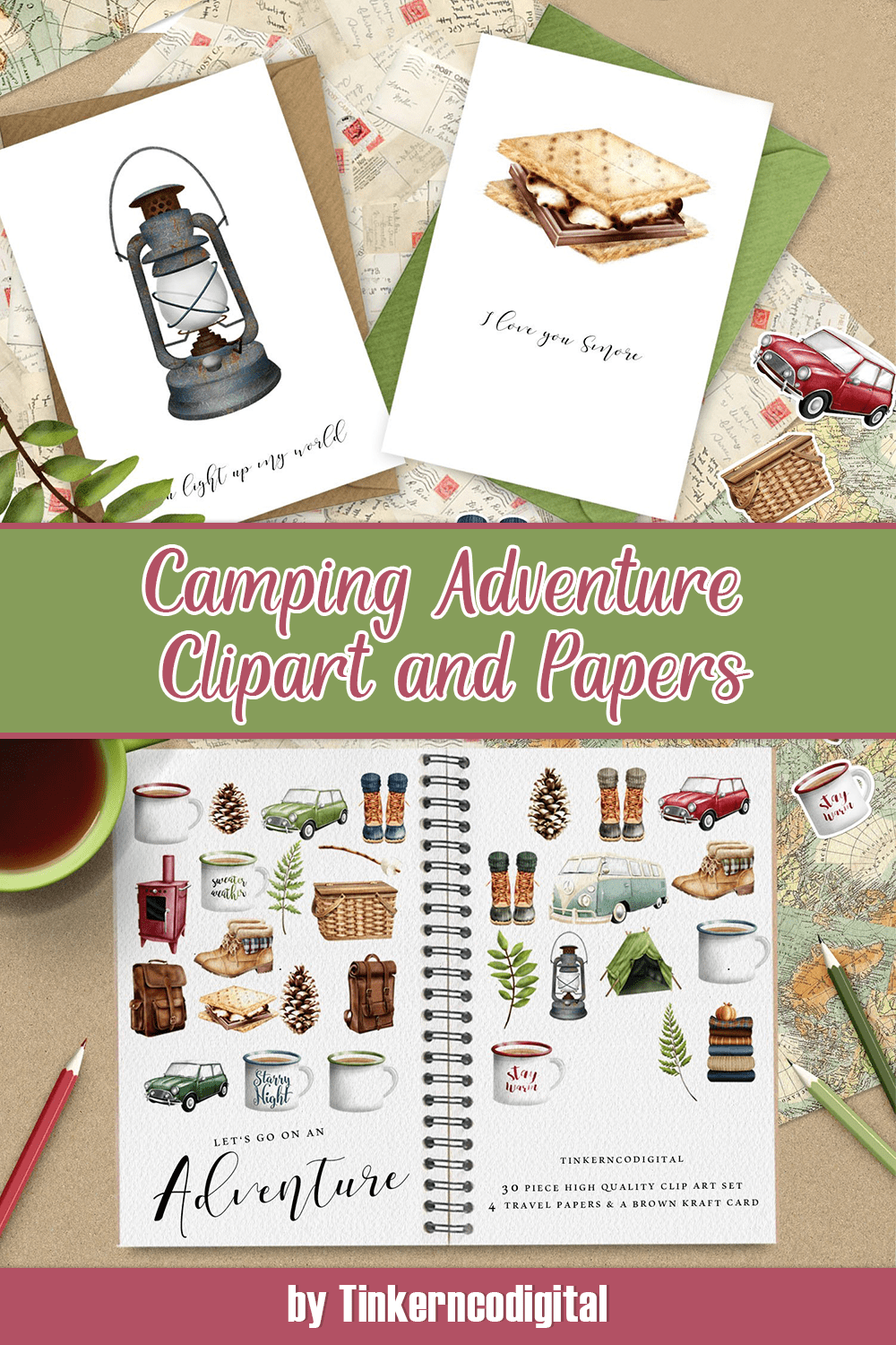 camping adventure clipart and papers pinterest