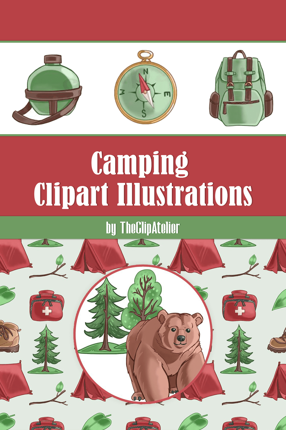Camping Clipart Illustrations - pinterest image preview.