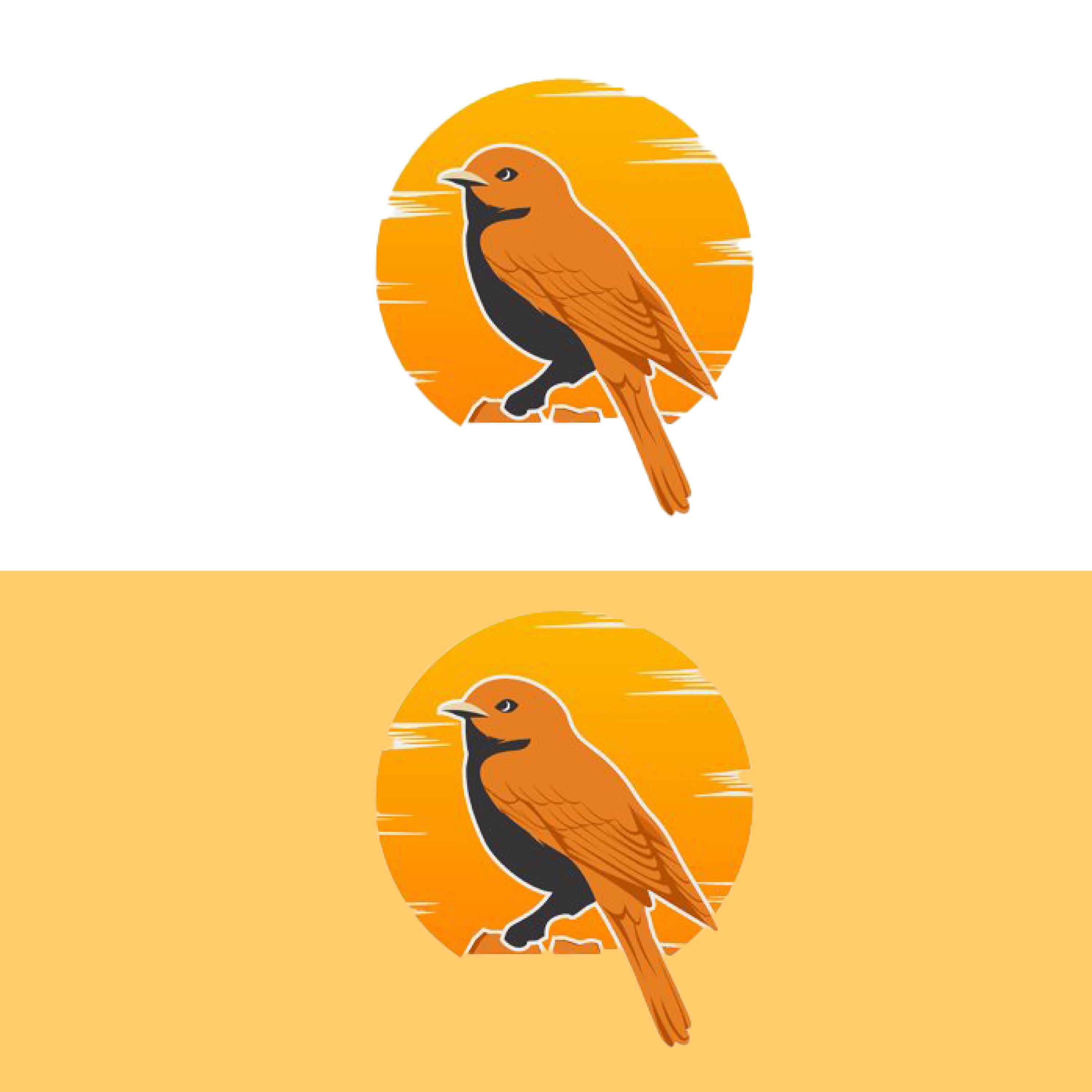 Canary bird logo design vector illustration cover.