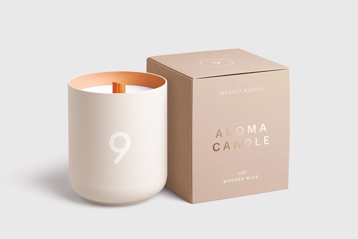 Pink Aroma Candle with number "9".
