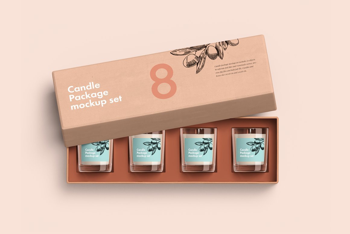4 Candles in the box with number "8".