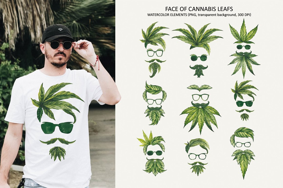Face of Cannabis Leafs.