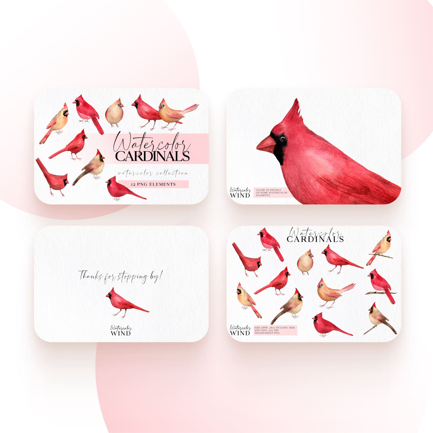 Cardinals male and female clipart cover.