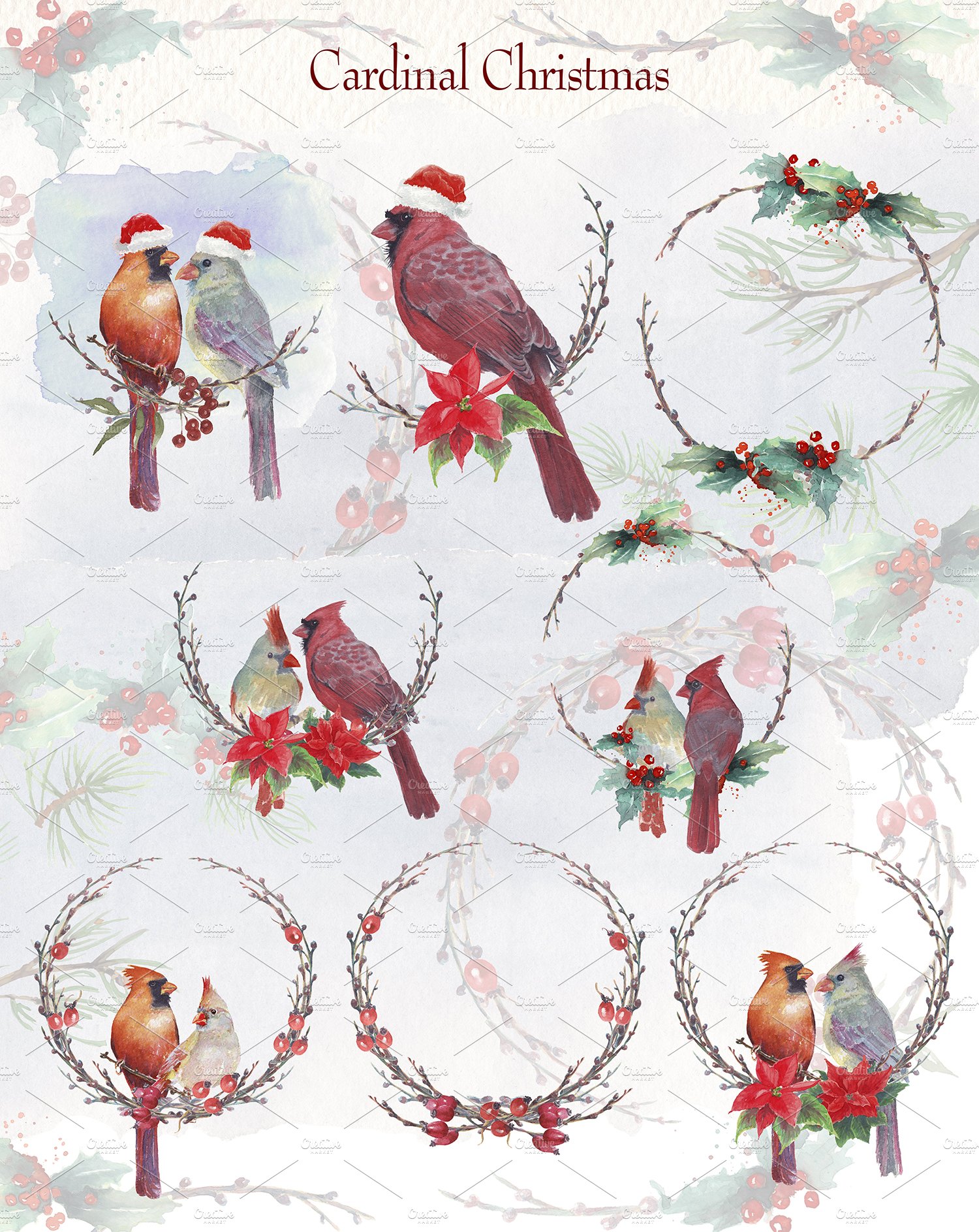 Christmas birds are ready for celebrating.