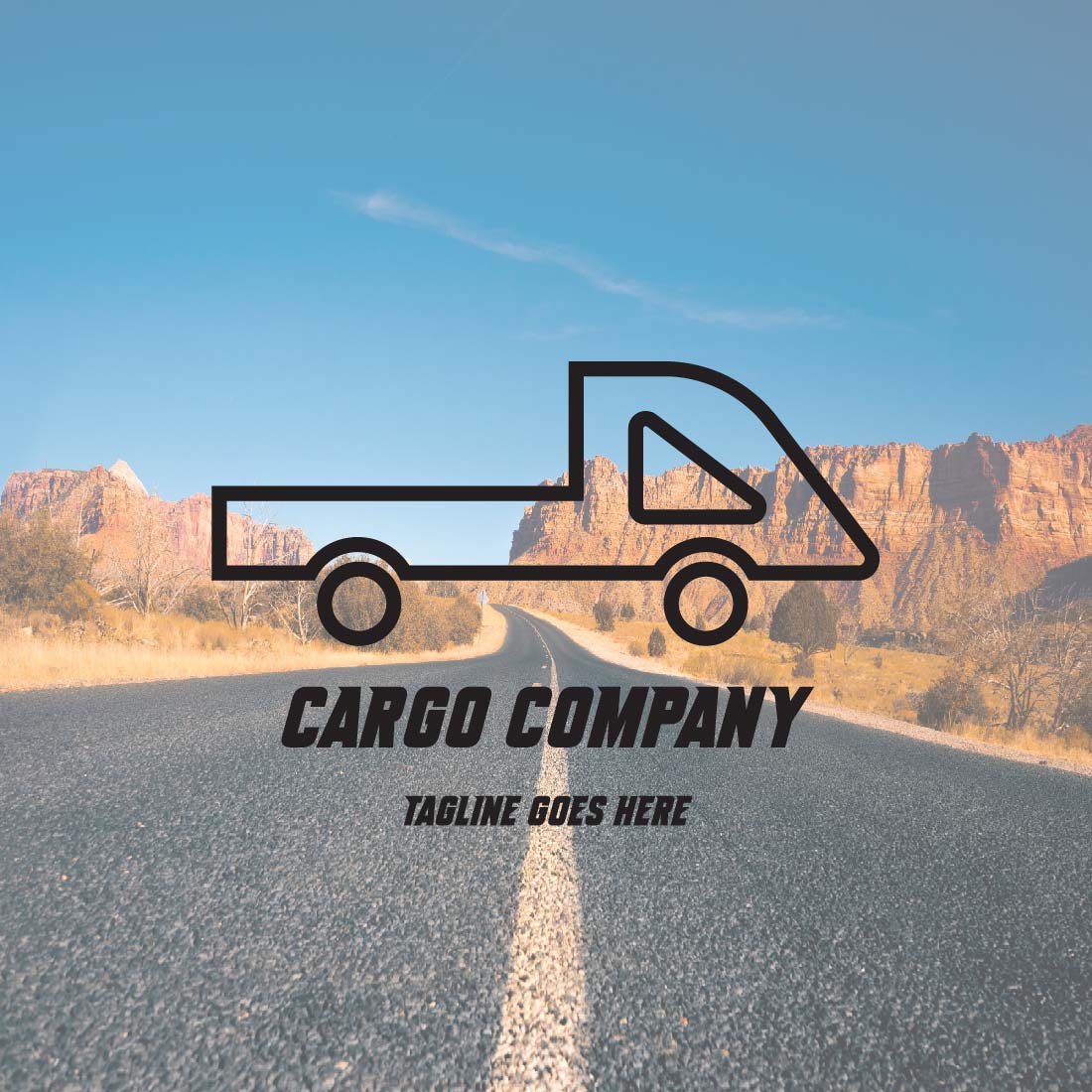6 Cargo Truck Logo Templates, unique logo set.