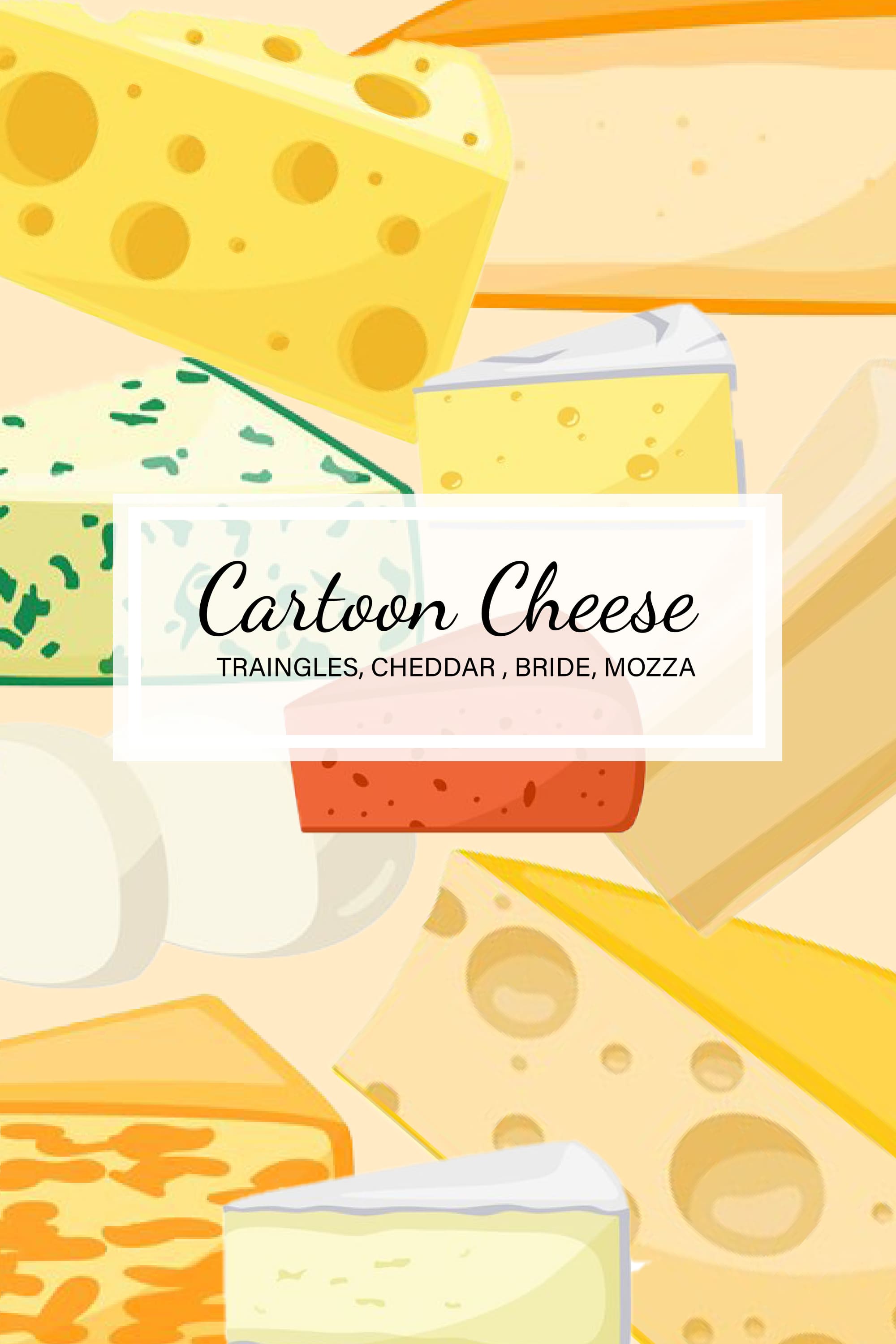 Bright image of different types of cheeses.