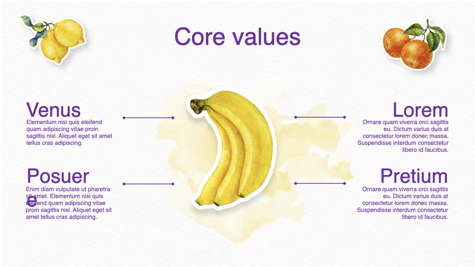Some banana values.