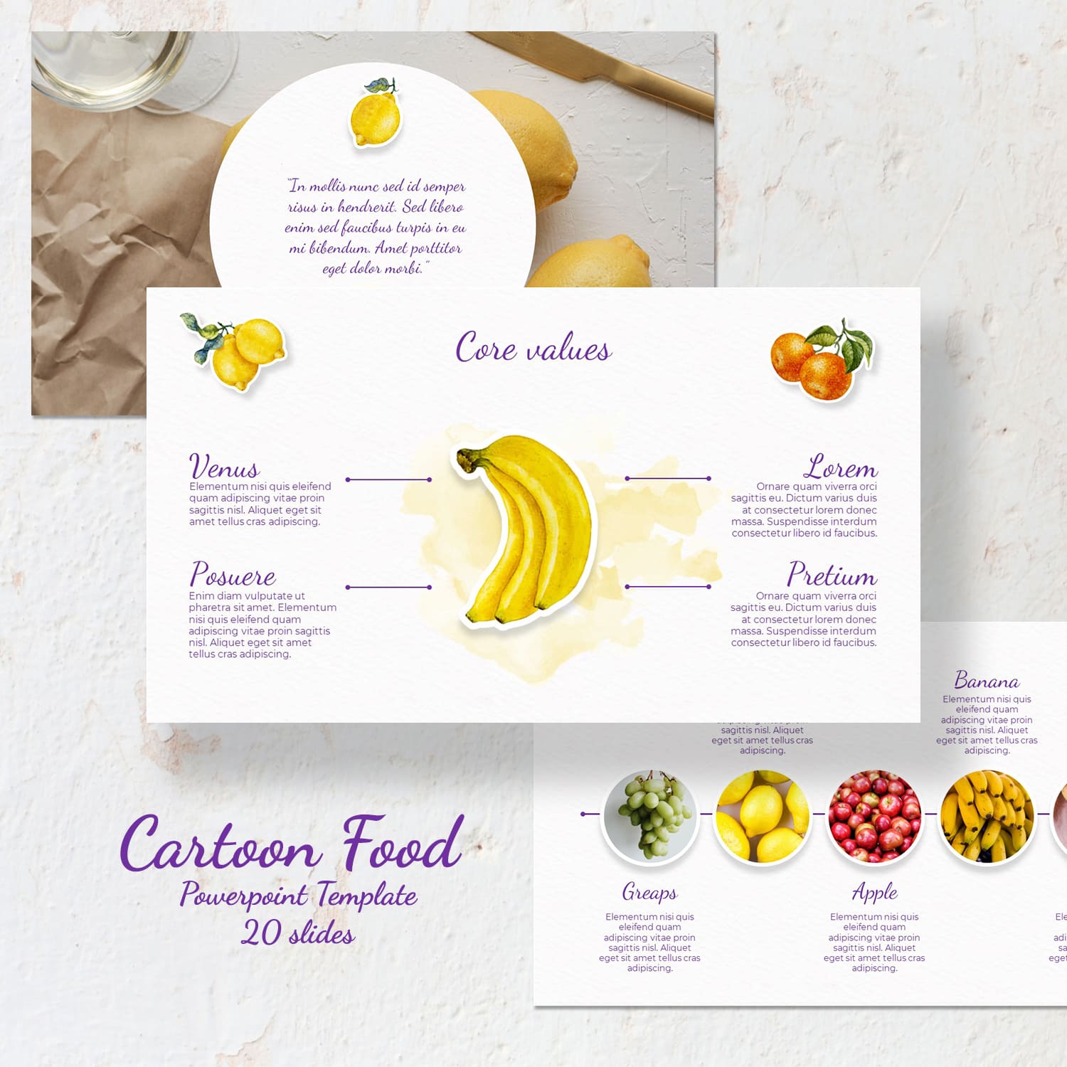 cartoon food powerpoint template.