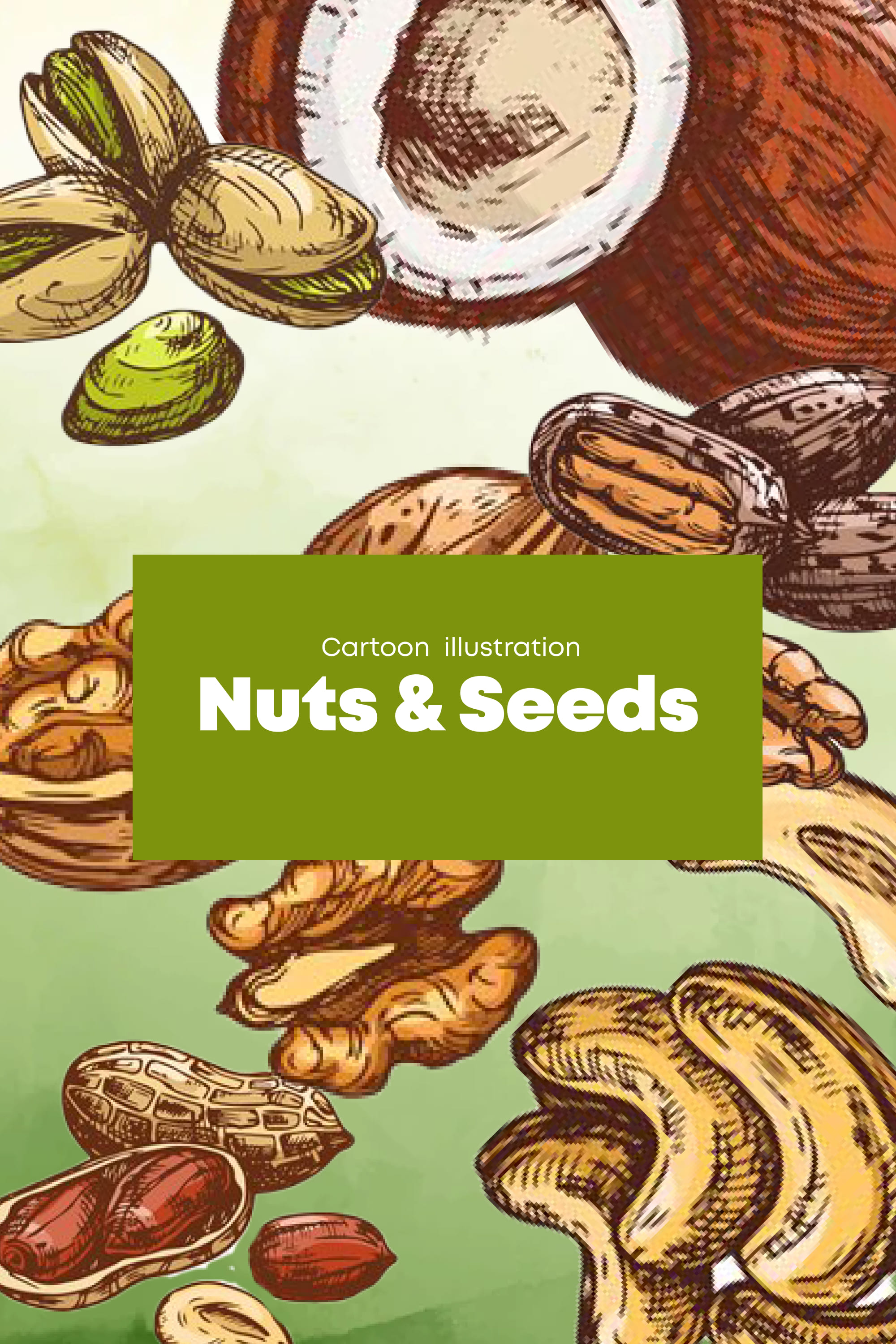 cartoon nuts and seeds hazelnut and coconut beans and pean pinterest