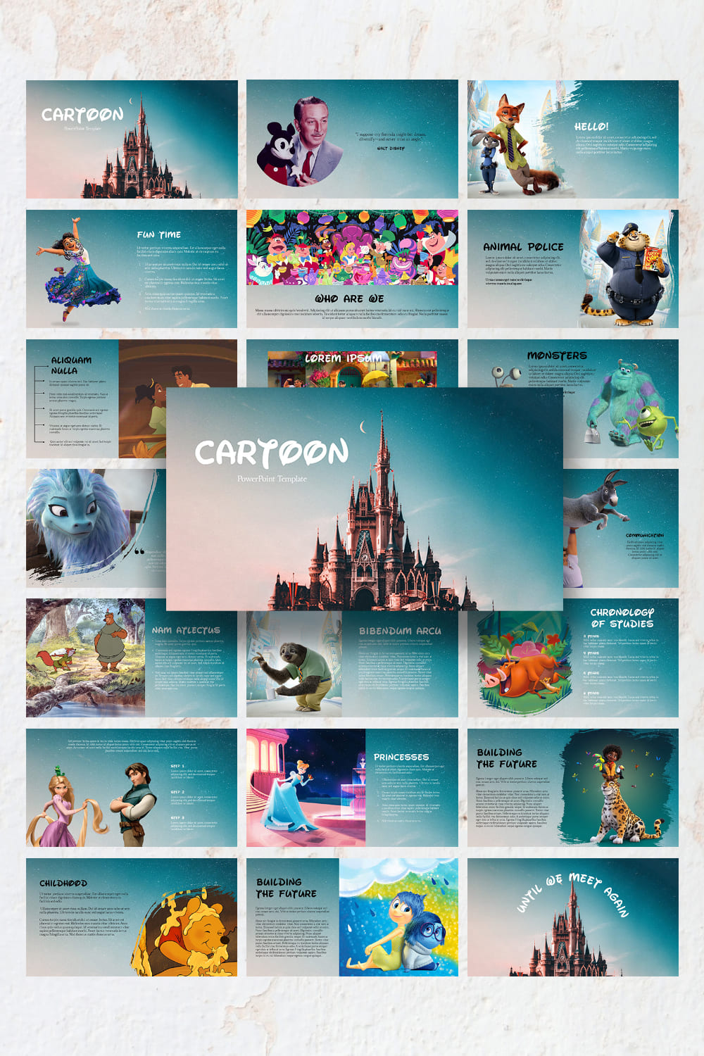 cartoon powerpoint template 1000x1500