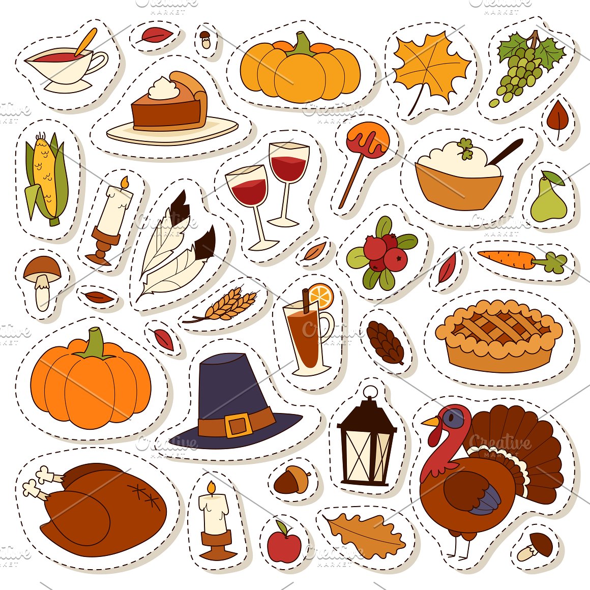 Cool Thanksgiving illustration in a cartoon style.