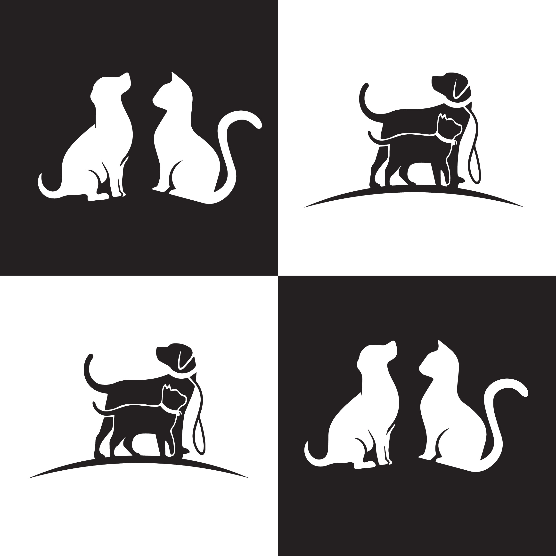 Cat and Dog Silhouette Logo cover image.
