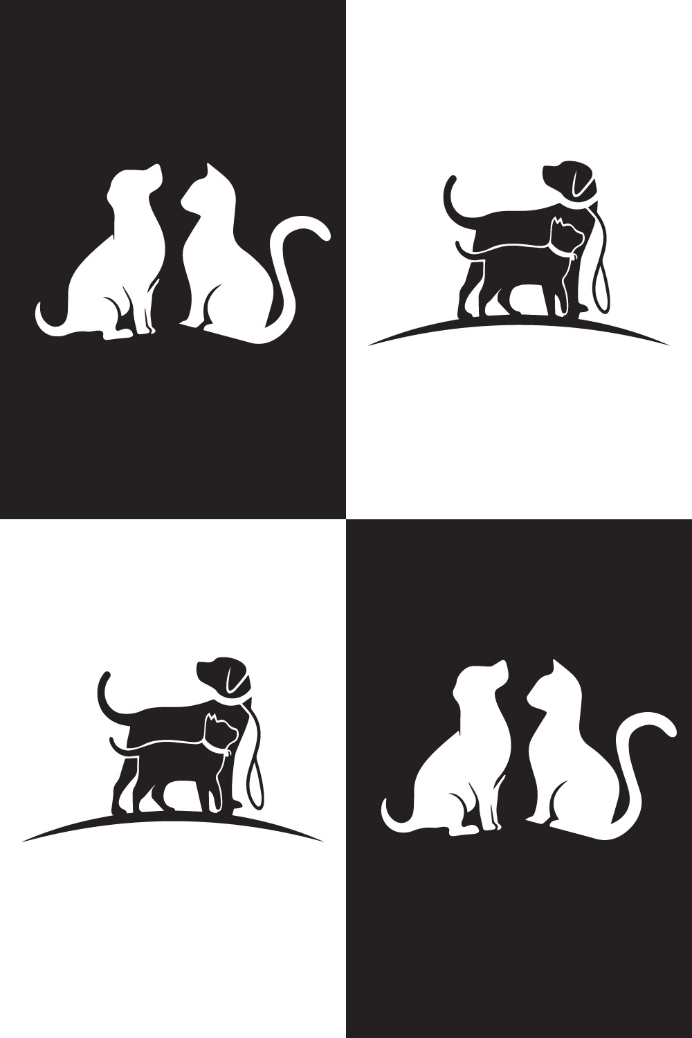 Cat and Dog Silhouette Logo pinterest image.