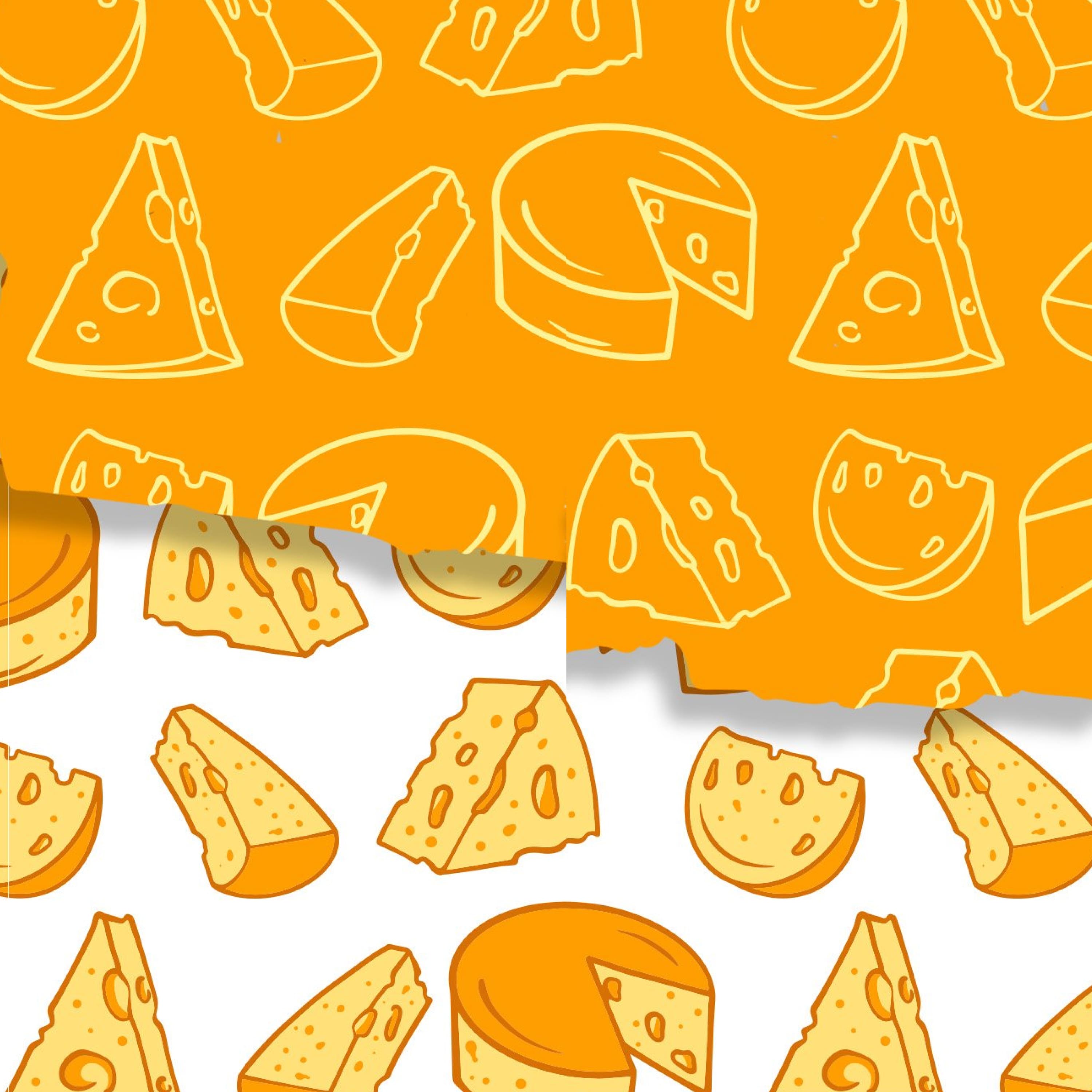 Colorful seamless pattern with images of hard cheese.