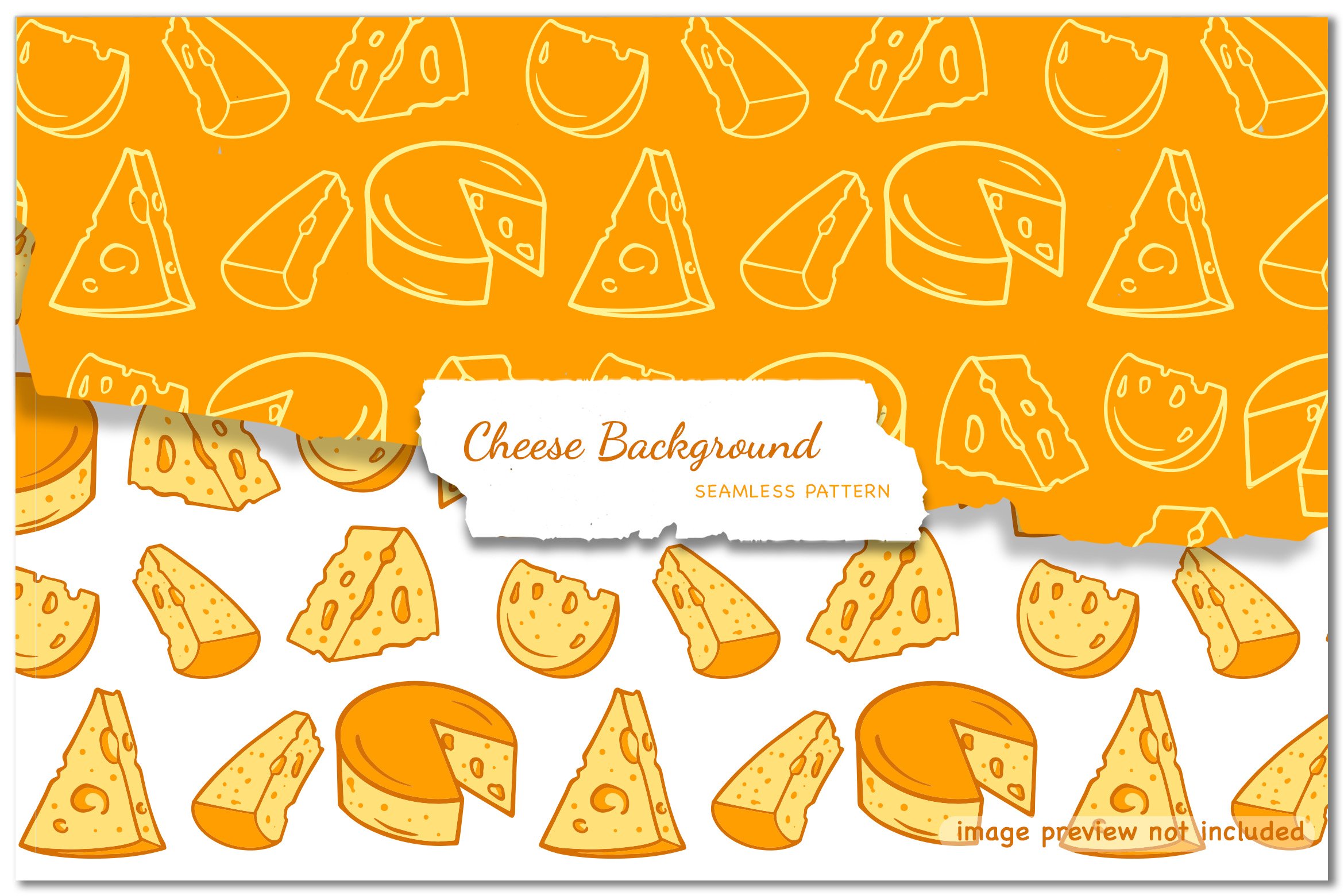 Beautiful seamless background with images of swiss cheese.