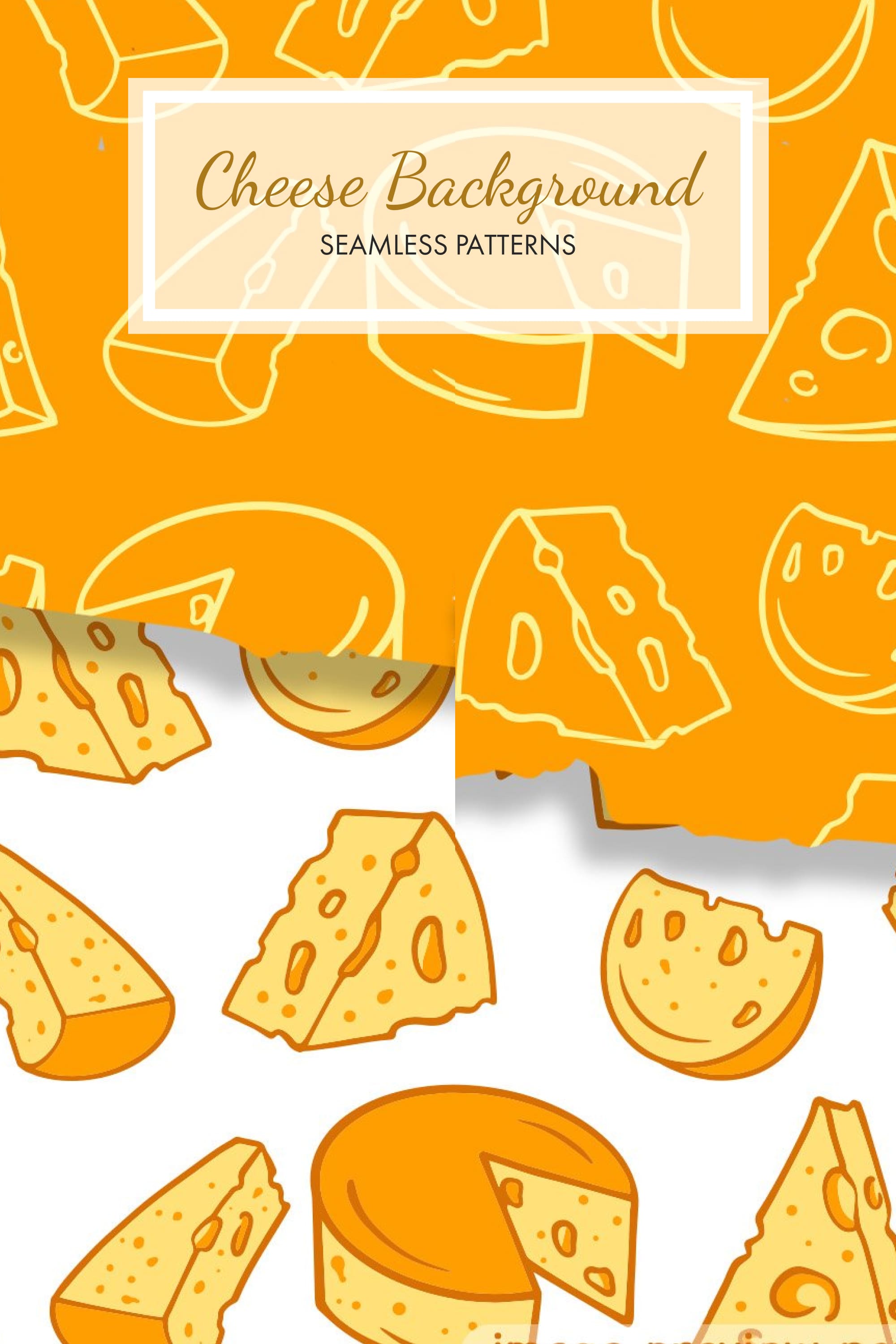 Gorgeous seamless pattern with images of french cheese.
