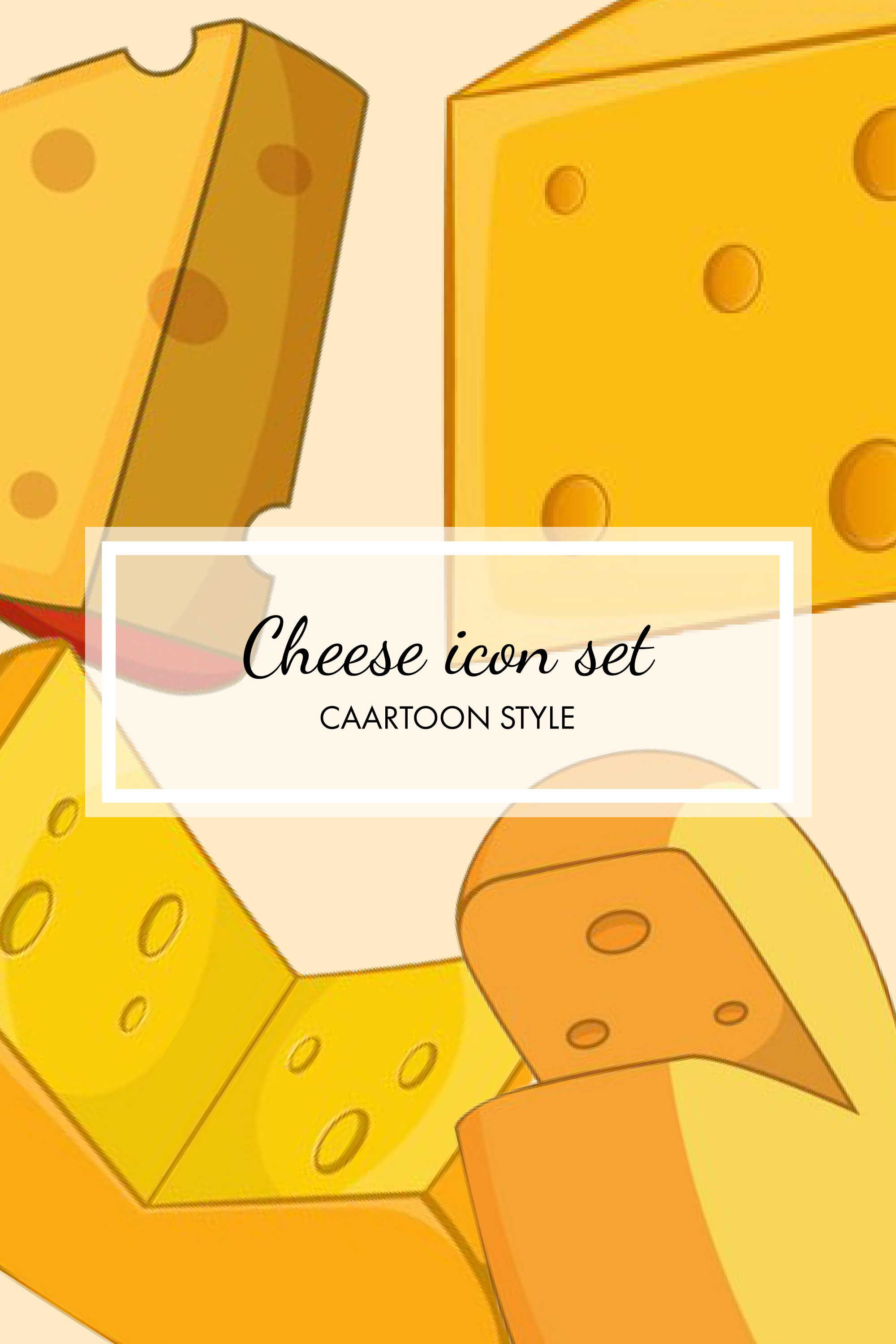 Cartoon image of pieces of hard cheese.